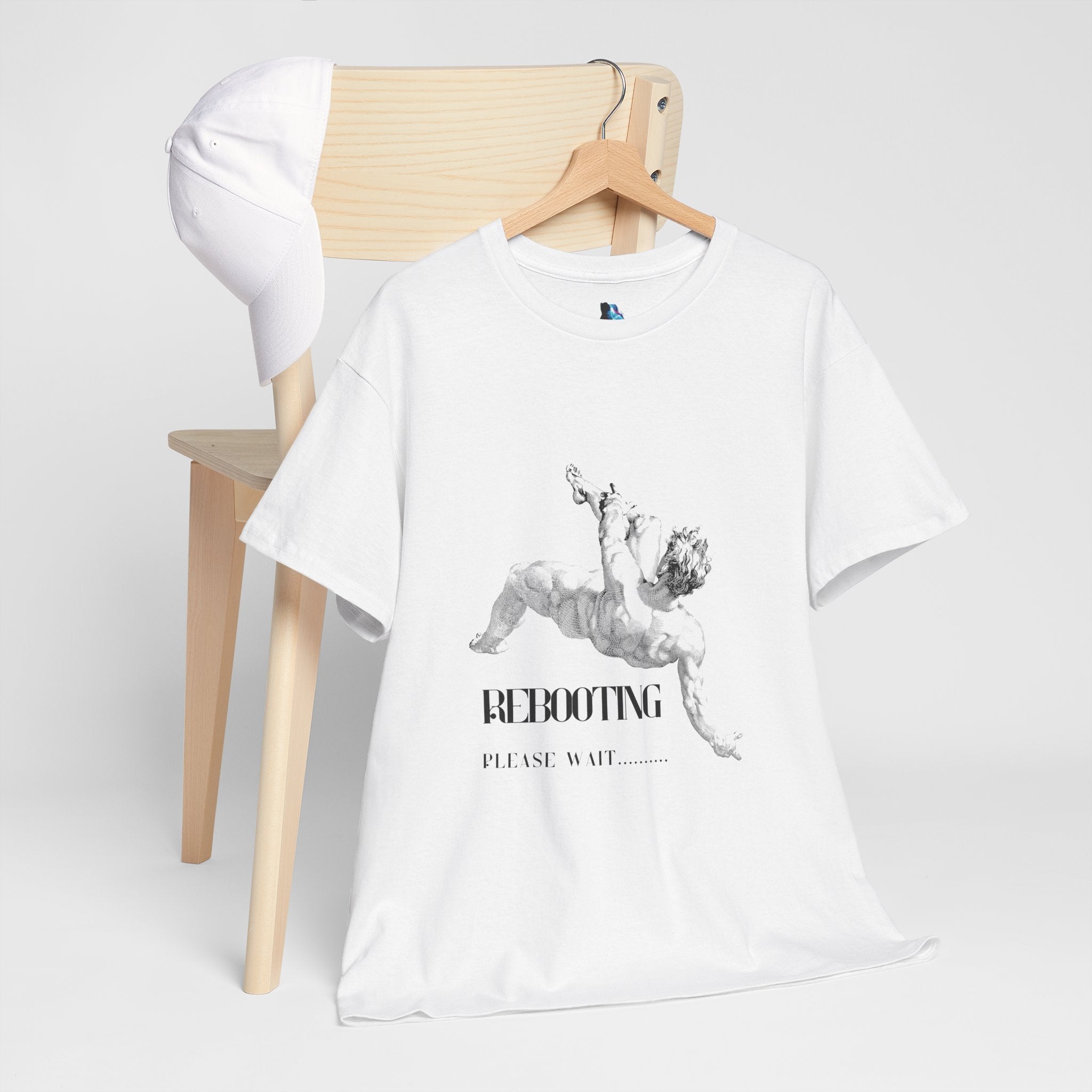 Rebooting Please Wait...  Artistic Unisex Heavy Cotton Tee - Perfect for Casual Wear, Unique Gift, Birthday, or Art Lovers