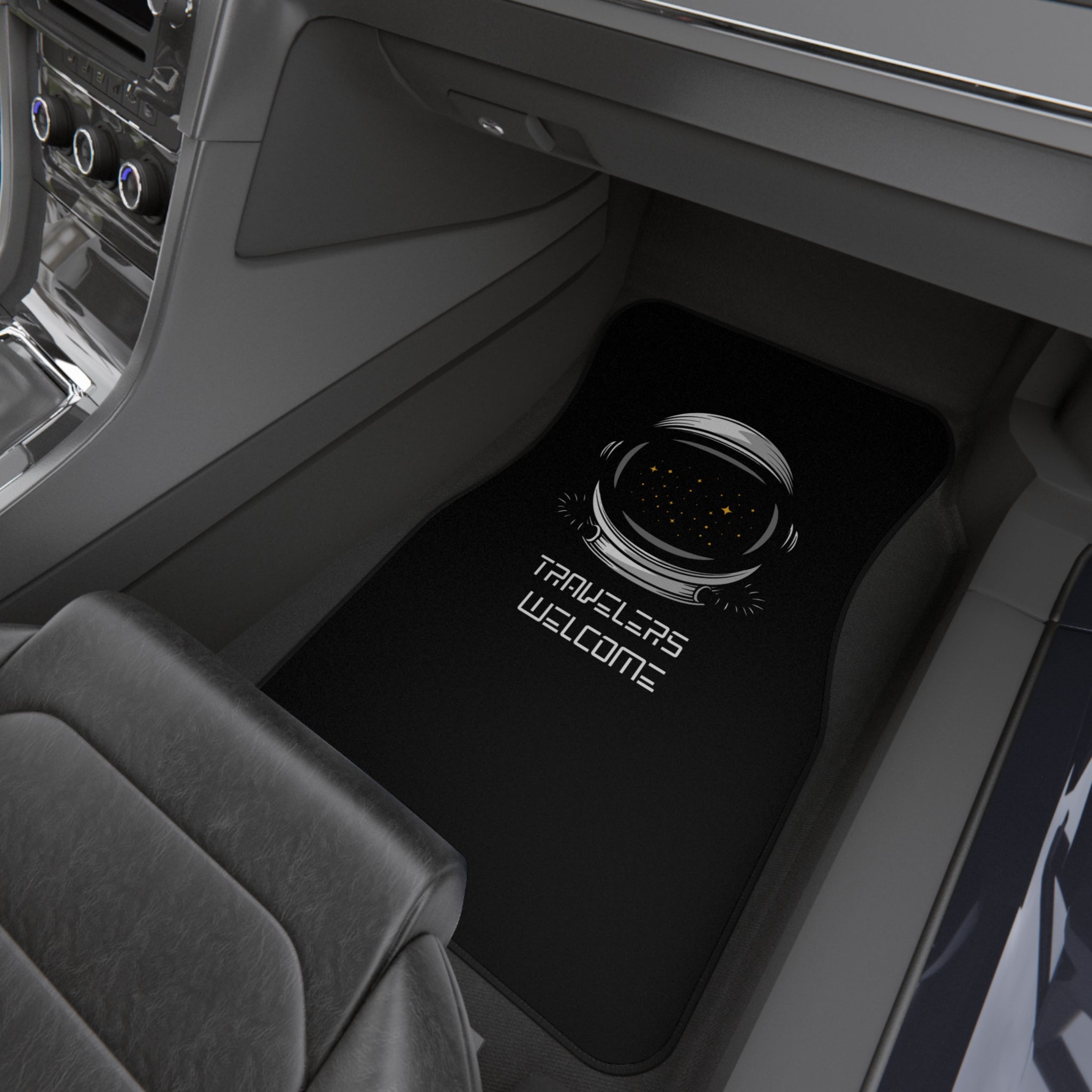 Car Mats Astronaut Helmet 'Travelers Welcome'  | Set of 4