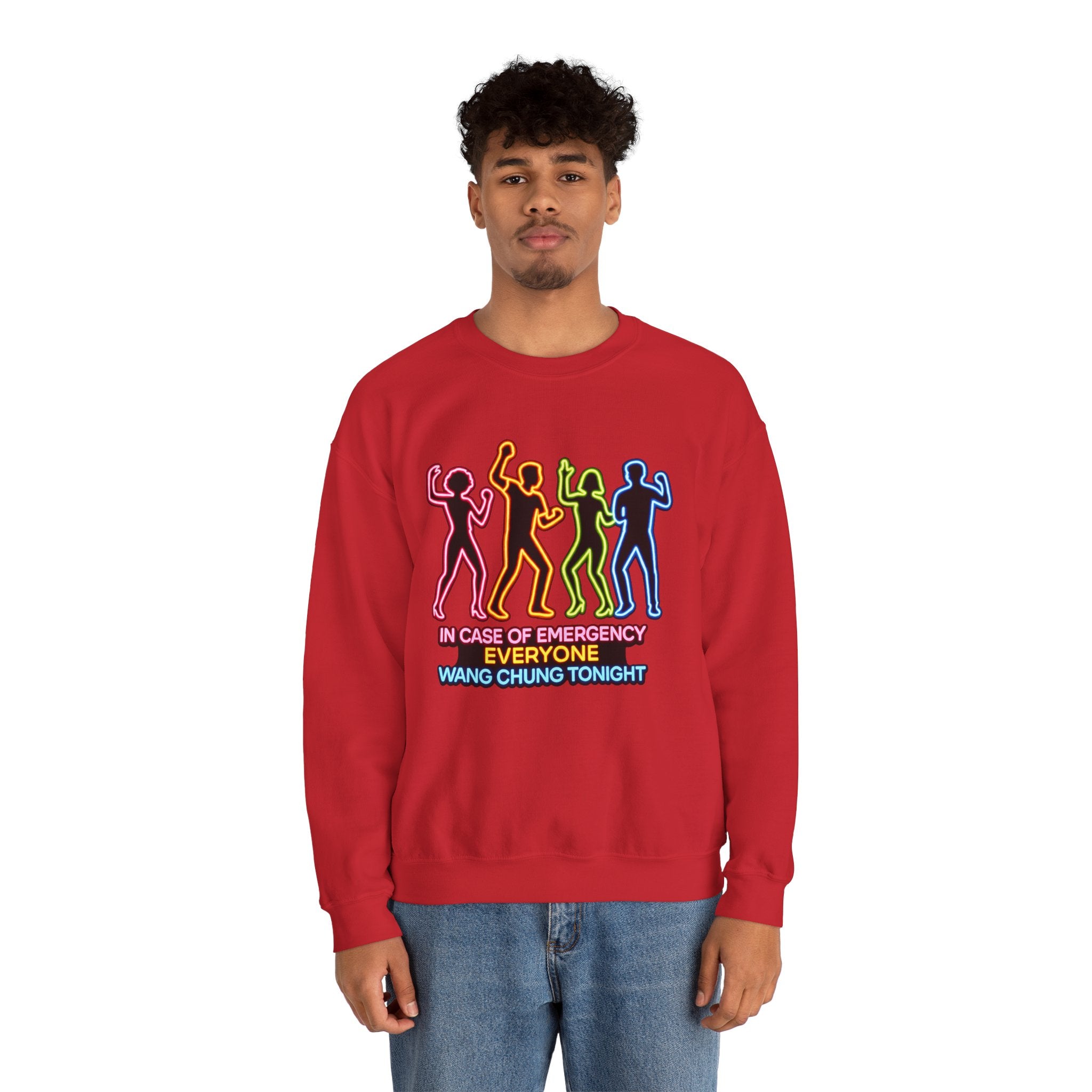 Emergency Everyone Wang Chung Tonight Sweatshirt, Cozy Playful Crewneck, Fun Gift for Music Lovers, Unisex Apparel