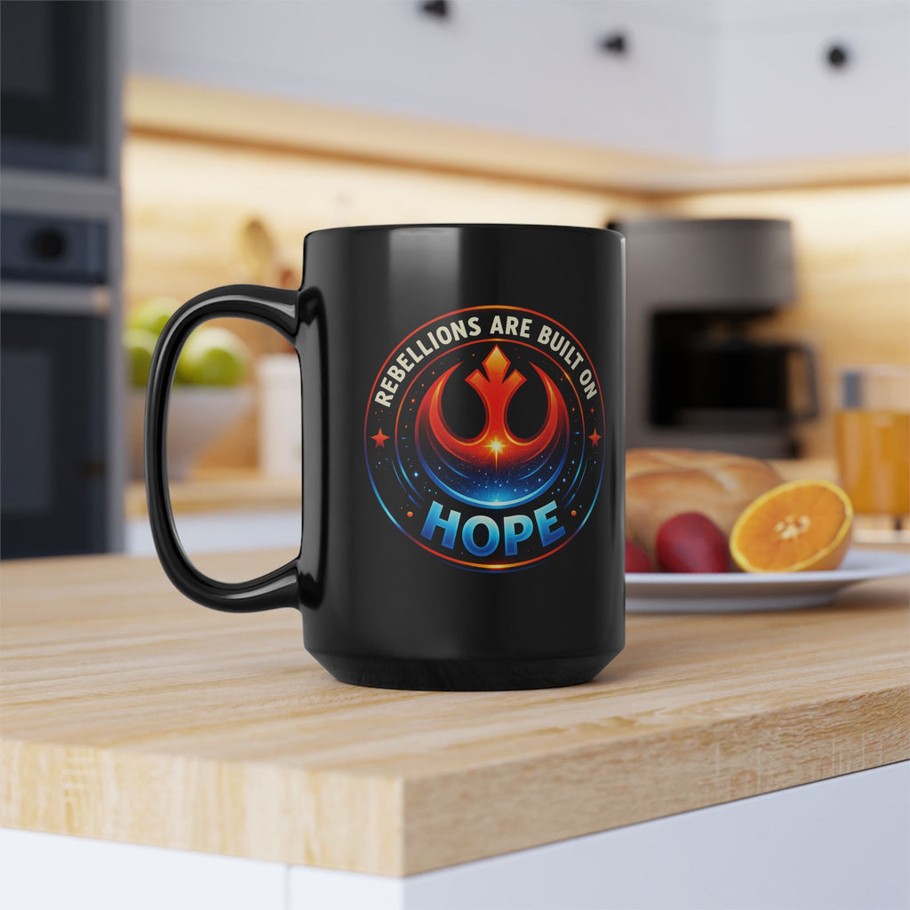 Rebellions Are Built on Hope Emblem Hope Mug | Black Ceramic Mug