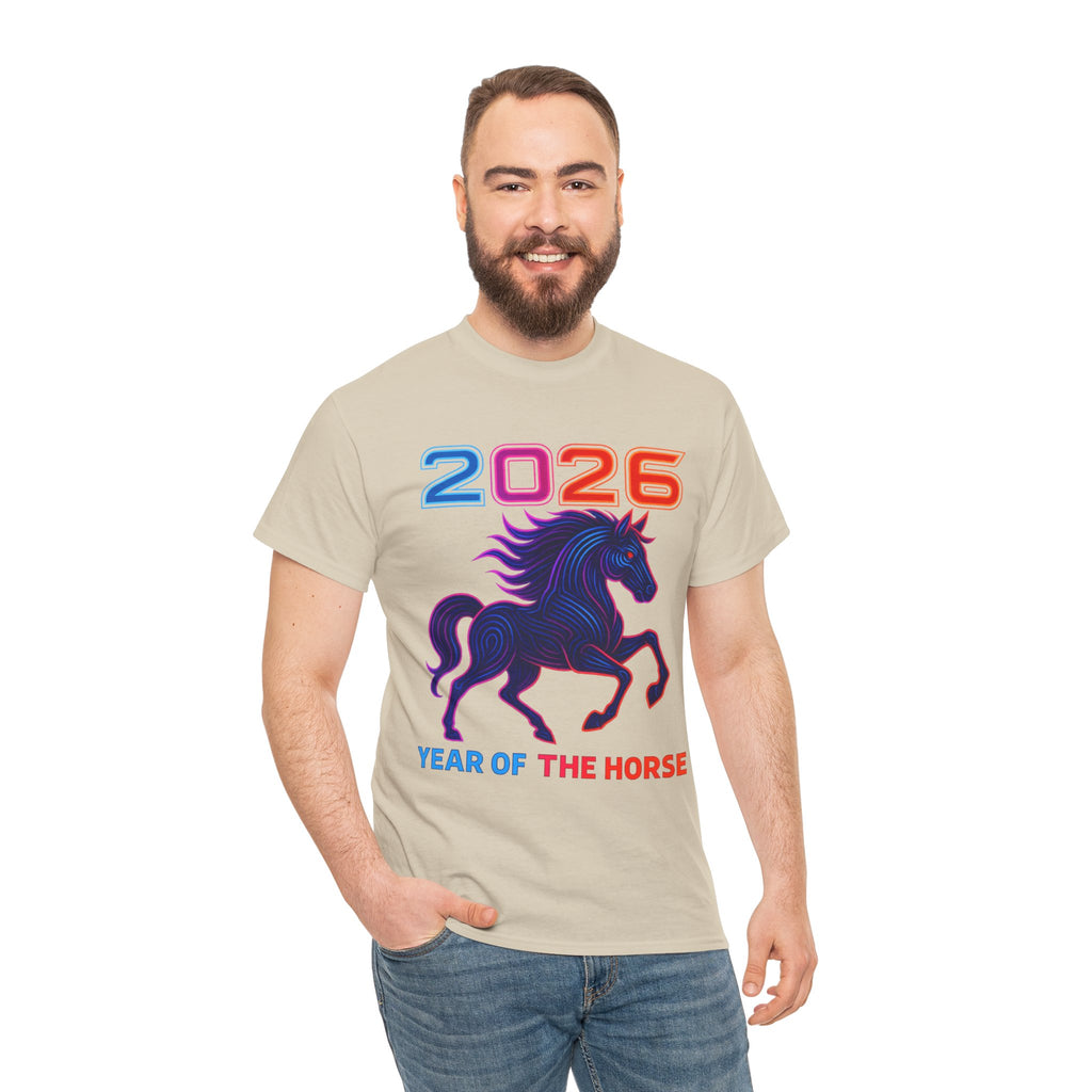 2026 Year of the Horse T-Shirt | Neon Stallion Graphic Tee
