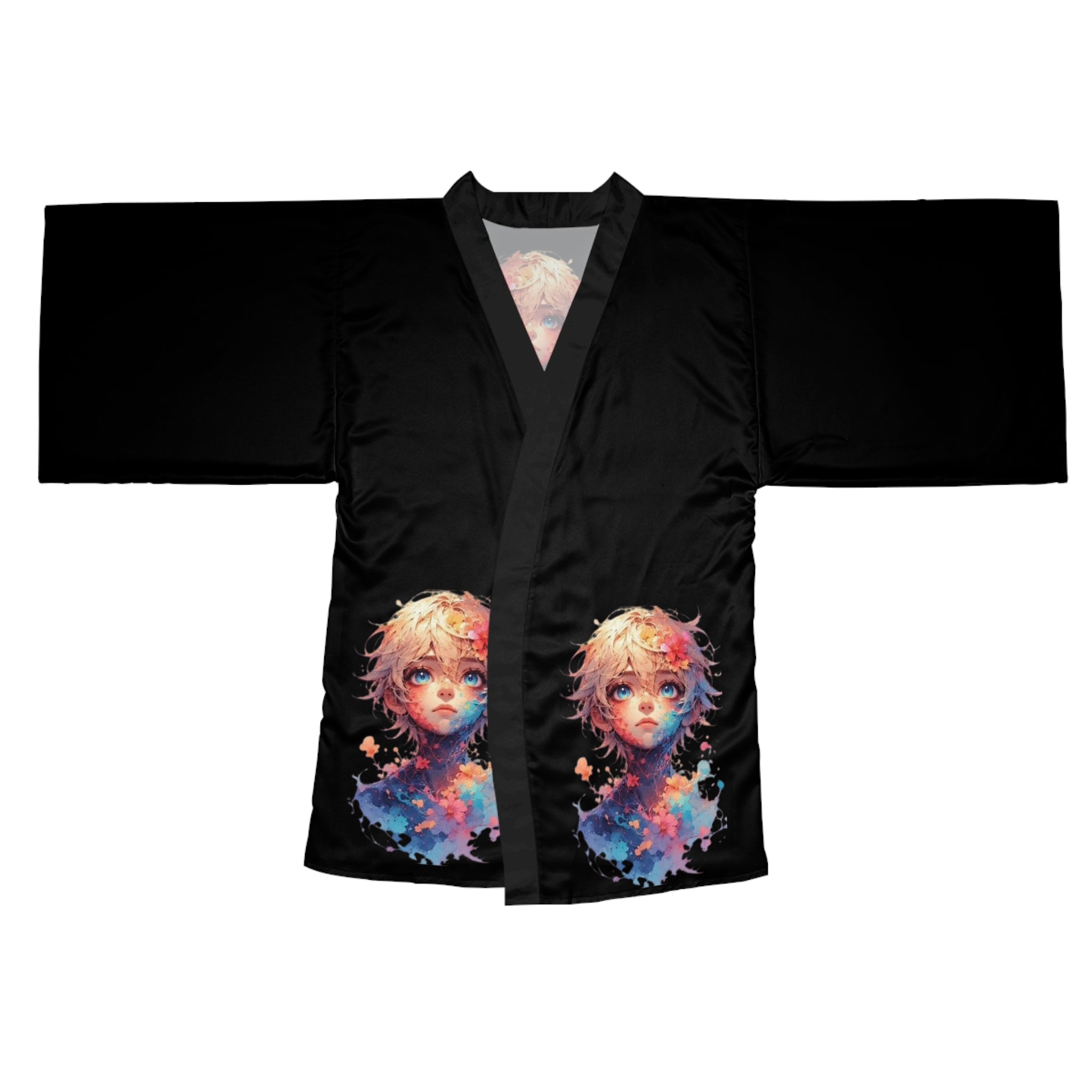 Fantasy Long Sleeve Kimono Robe for Relaxation, Lounge Wear, Coziness, Homewear, Gift for Her, Unique Fashion Statement