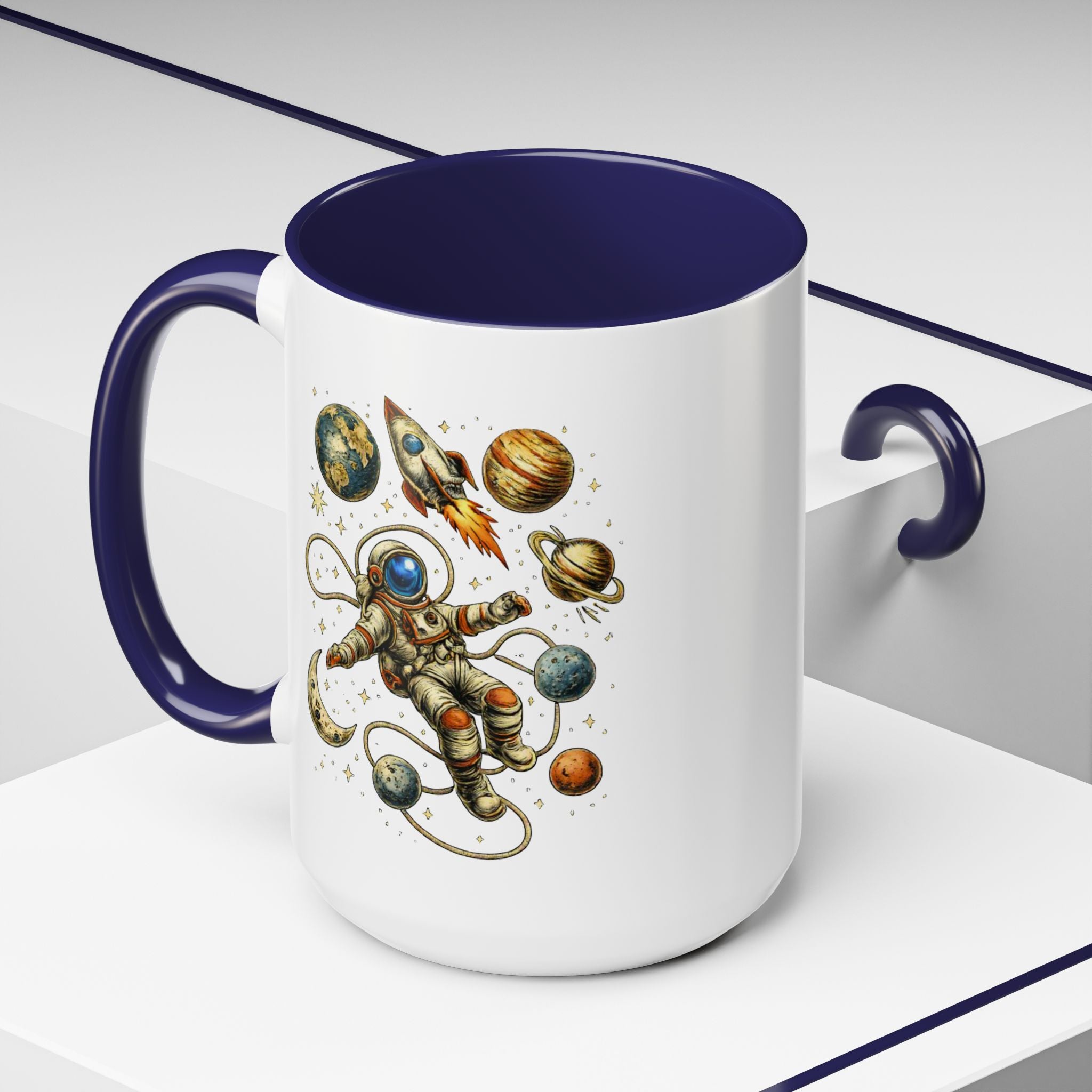 Astronaut in Space Coffee Mug | Rocket Planets Solar System