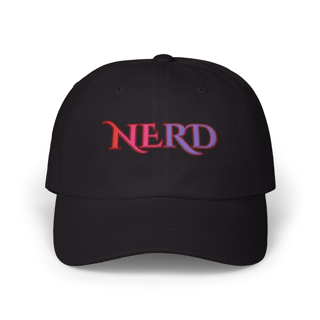 Nerd Retro Script Dad Cap | Embroidered Baseball Hat cool nerd gift