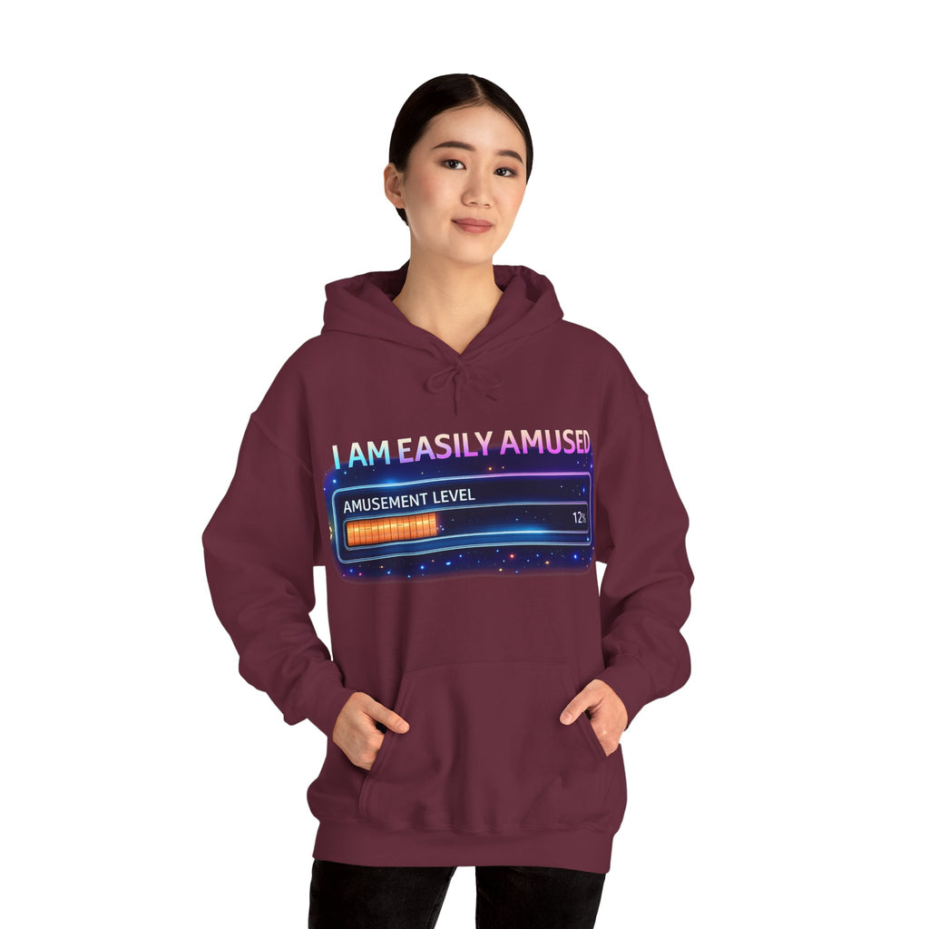 I Am Easily Amused Level Meter Hoodie | Funny Gamer Sweatshirt