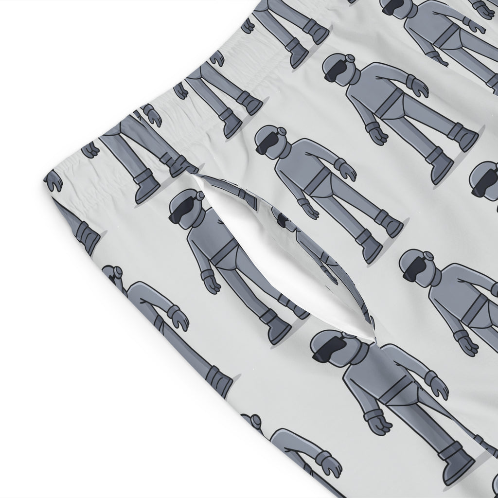 Got Gort Stylish Men's Board Shorts with Fun Robot Design, Beachwear, Summer Swim Shorts, Casual Swim Trunks, Gift for Him, Vacation