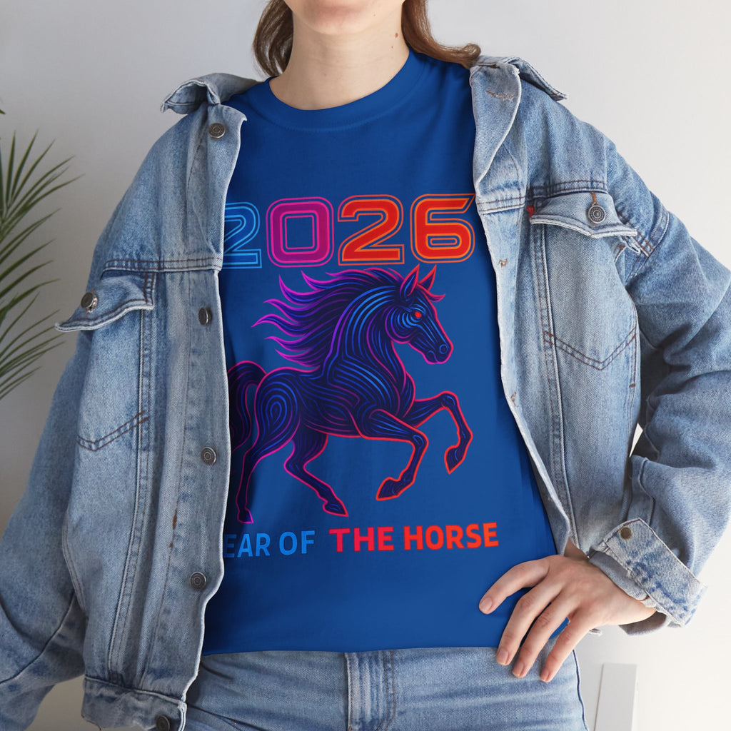 2026 Year of the Horse T-Shirt | Neon Stallion Graphic Tee