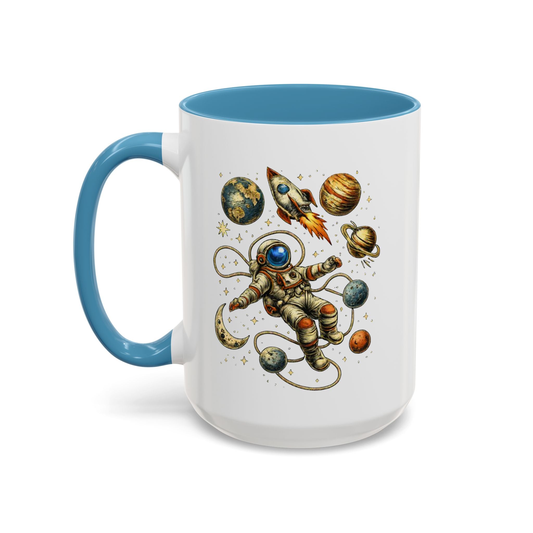 Astronaut in Space Coffee Mug | Rocket Planets Solar System