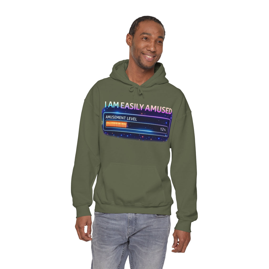 I Am Easily Amused Level Meter Hoodie | Funny Gamer Sweatshirt