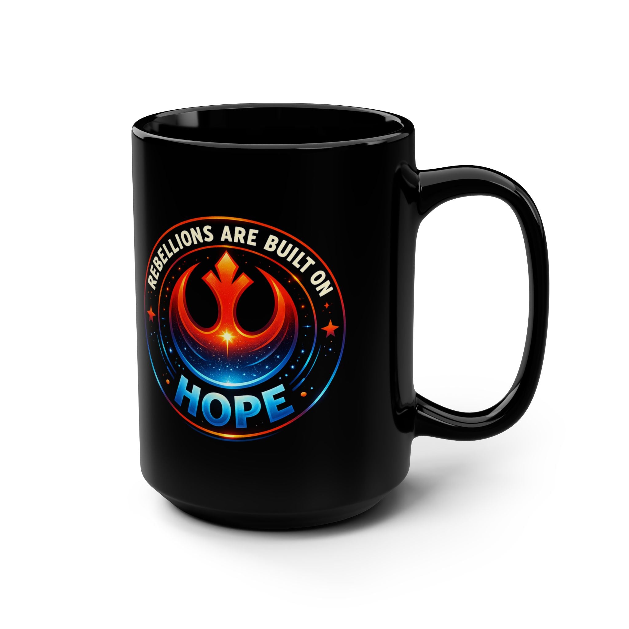 Rebellions Are Built on Hope Emblem Hope Mug | Black Ceramic Mug