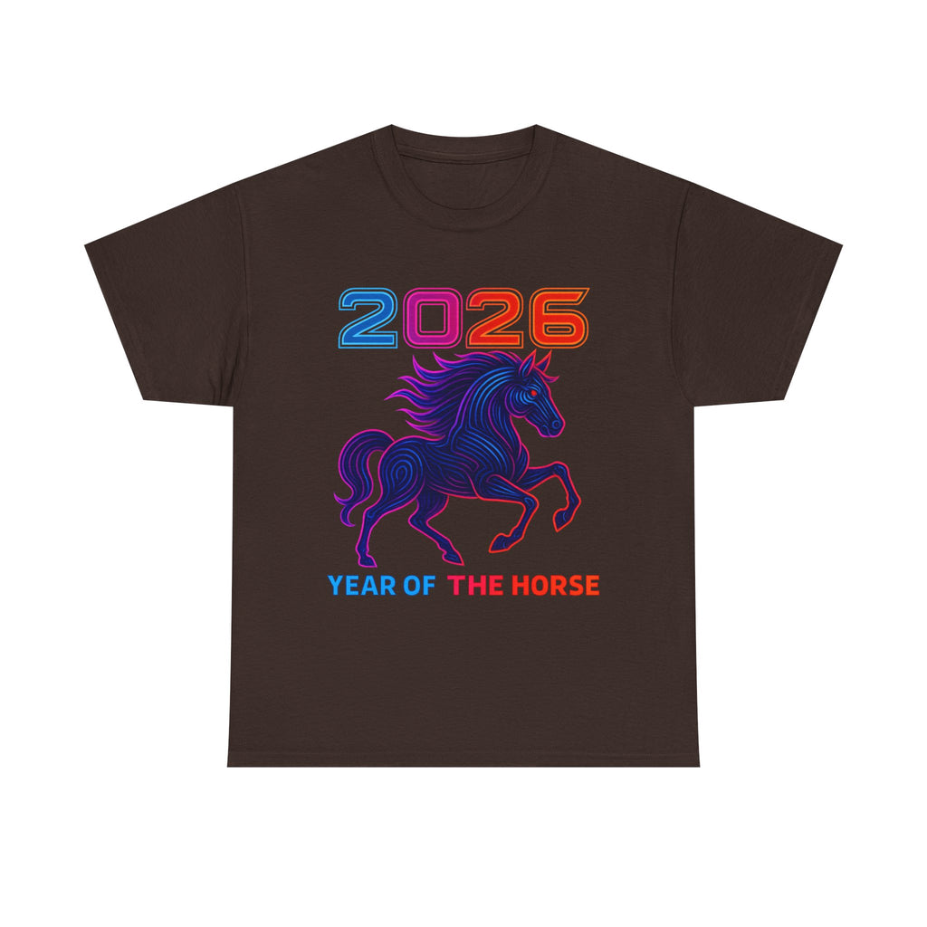 2026 Year of the Horse T-Shirt | Neon Stallion Graphic Tee