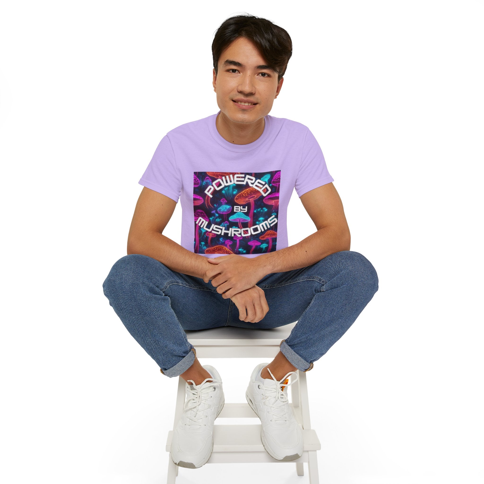 Powered by Mushrooms Funky Unisex Graphic Shirt