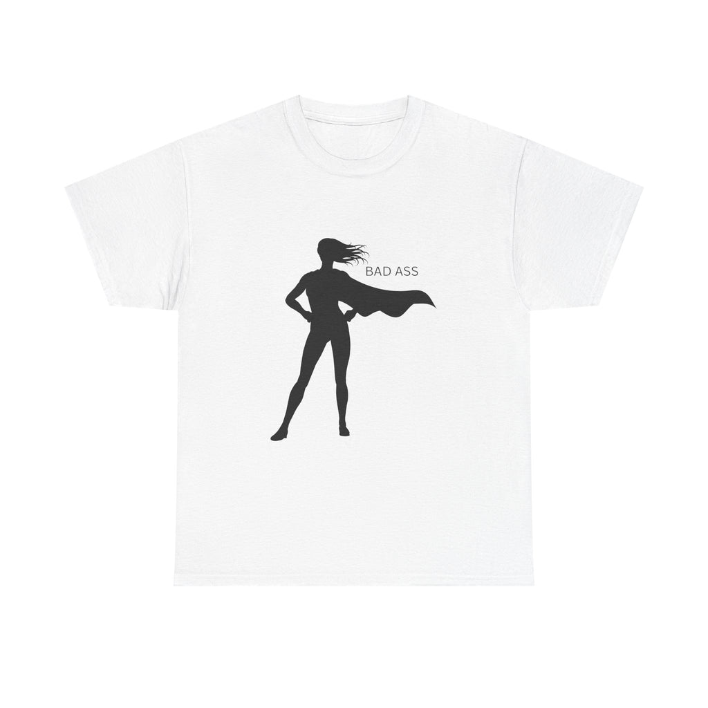 Bad Ass Superhero Silhouette Tee | Woman Cape Silhouette T-Shirt