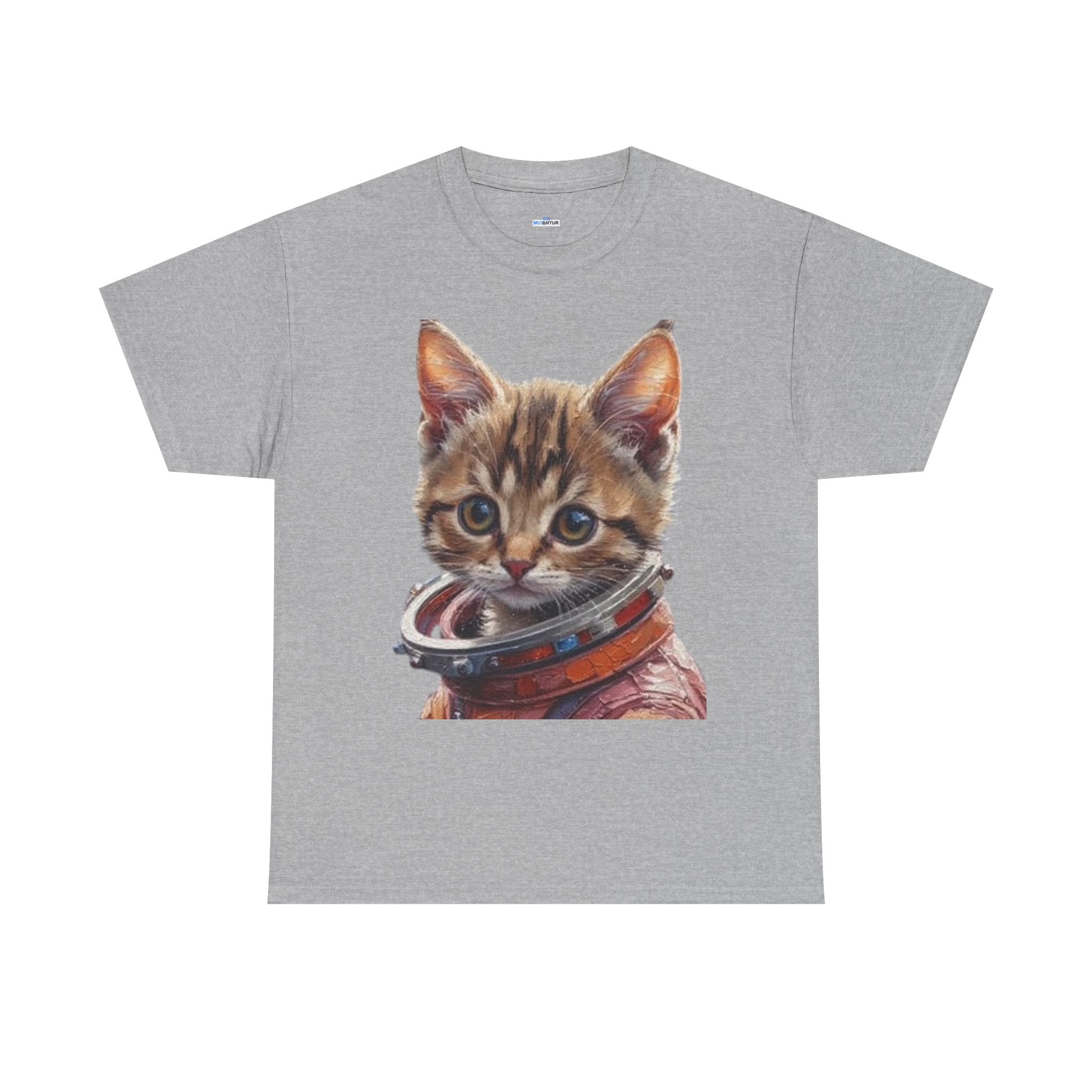 Astronaut Kitty Unisex Heavy Cotton Tee, Cute Cat Shirt, Animal lover gift, Space themed apparel, Funny cat t-shirt, Unique cat design