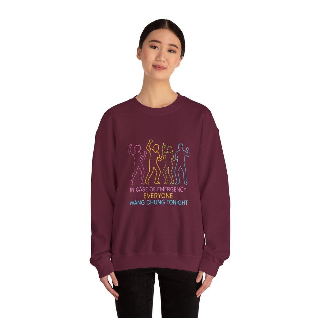 Emergency Everyone Wang Chung Tonight Sweatshirt, Cozy Playful Crewneck, Fun Gift for Music Lovers, Unisex Apparel