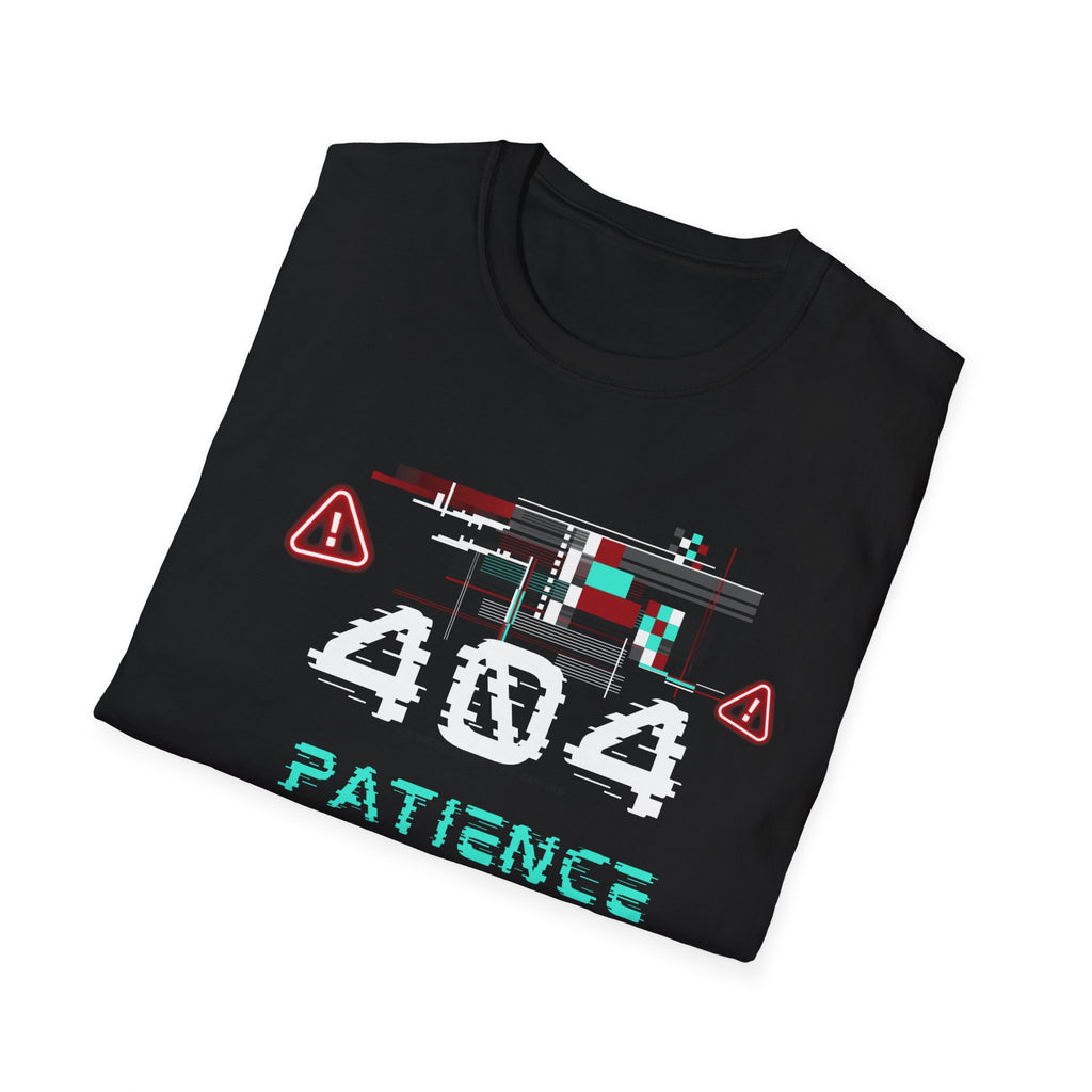 404 Patience Not Found Retro Glitch Tech Tee