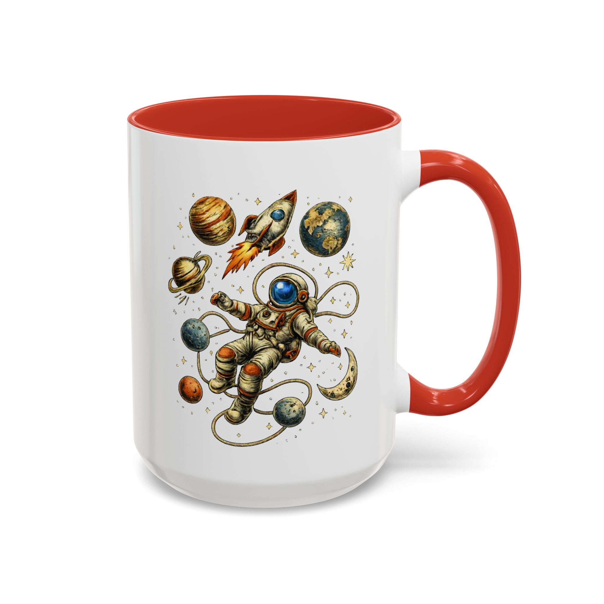 Astronaut in Space Coffee Mug | Rocket Planets Solar System