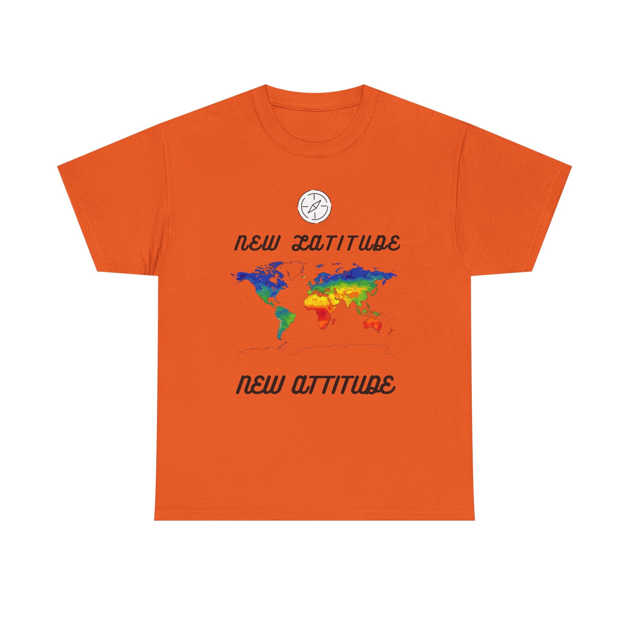 New Latitude New Attitude world map T-Shirt | rainbow map graphic