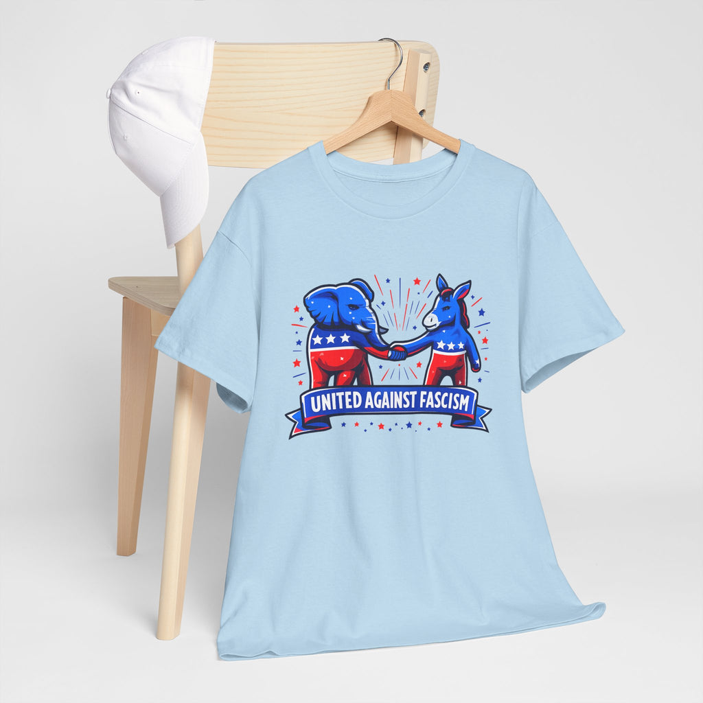 United Against Fascism Democratic Donkey and Republican Elephant T-Shirt
