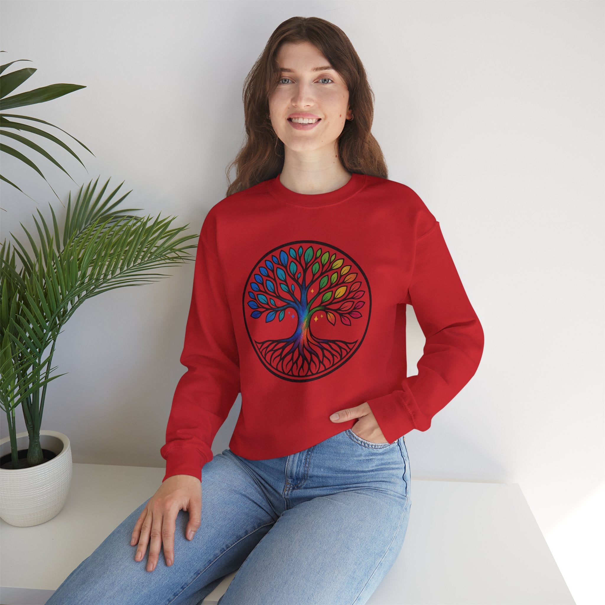 Rainbow Tree of Life Graphic Crewneck sweatshirt