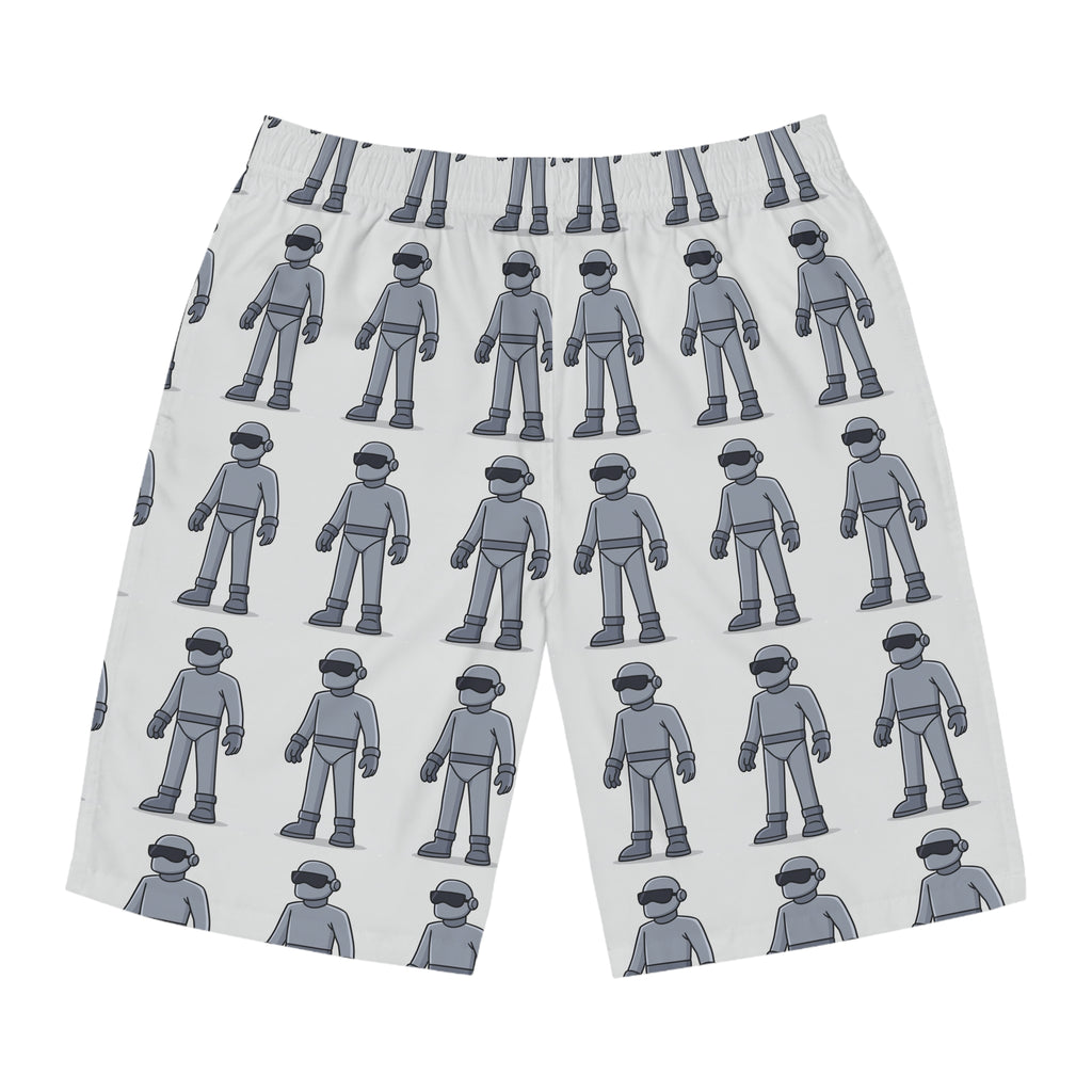 Got Gort Stylish Men's Board Shorts with Fun Robot Design, Beachwear, Summer Swim Shorts, Casual Swim Trunks, Gift for Him, Vacation