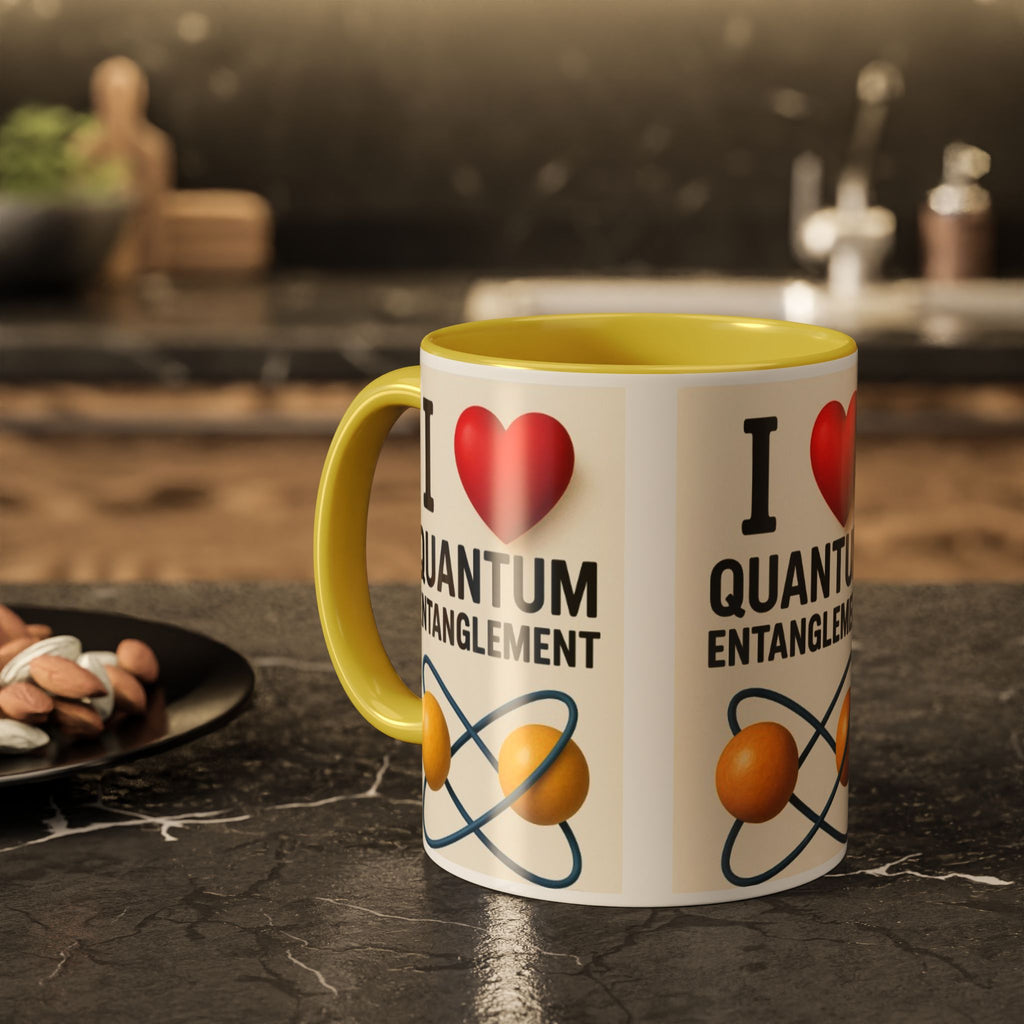 I Love Quantum Entanglement Mug – Science Nerd Coffee Mug