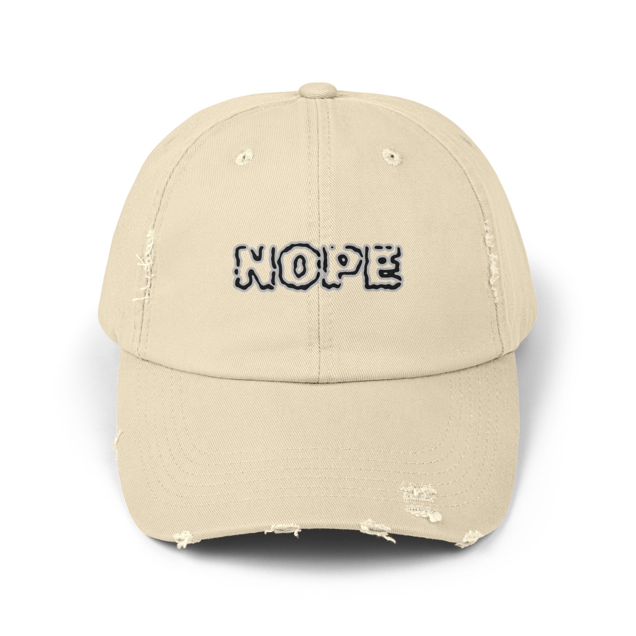 NOPE embroidered distressed cap | dad hat, casual streetwear