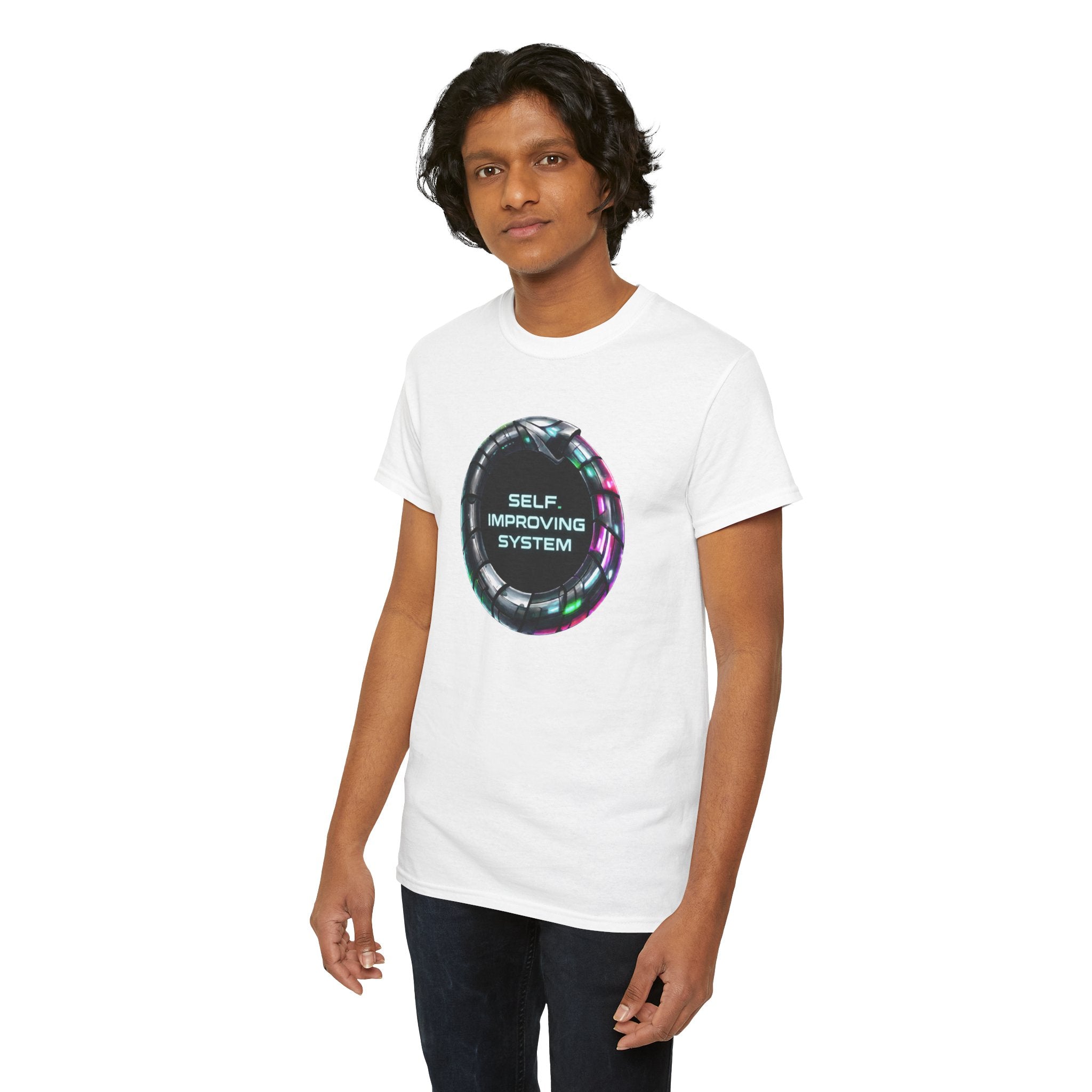 Self Improving System T-Shirt | Retro Futuristic Ouroboros Tee