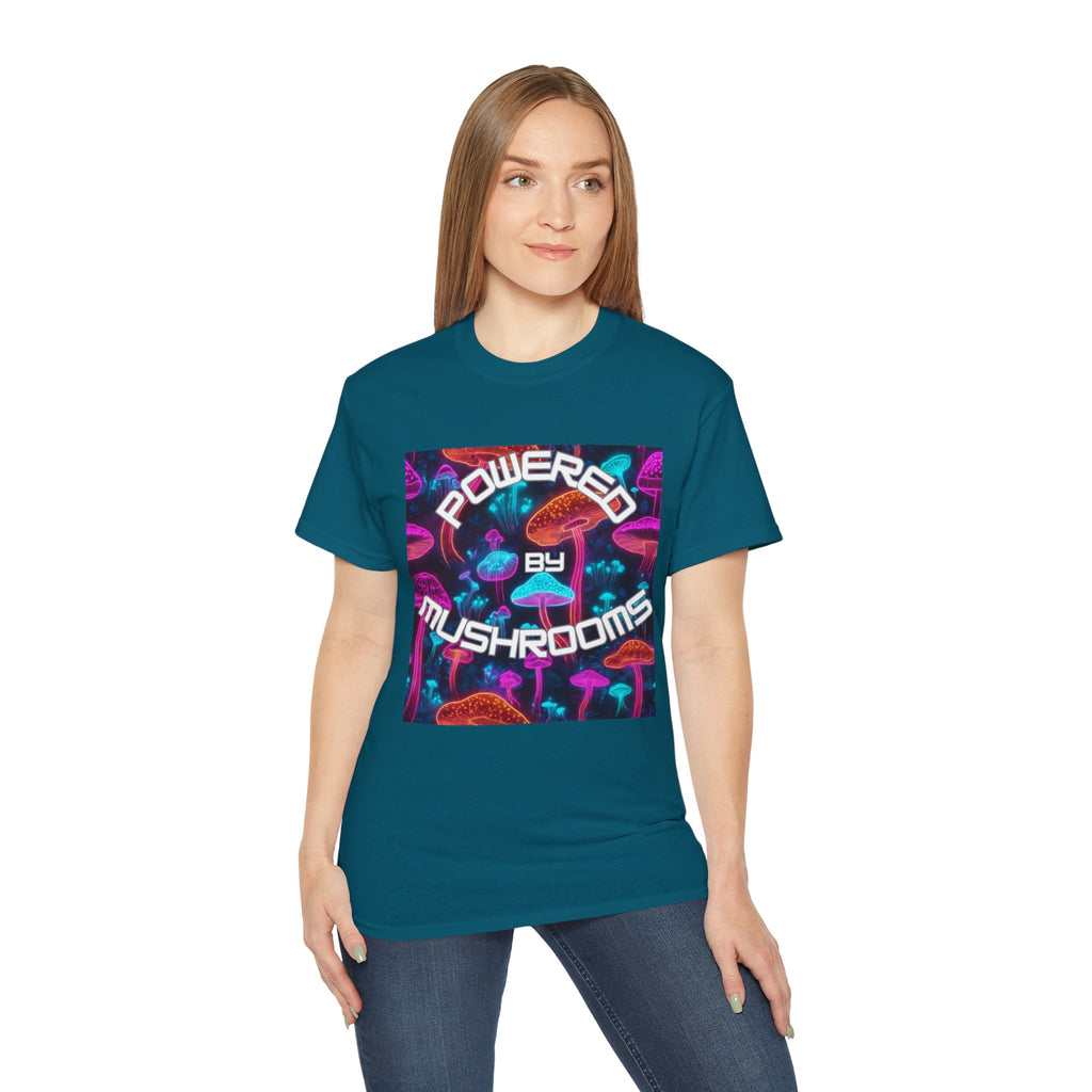Powered by Mushrooms Funky Unisex Graphic Shirt