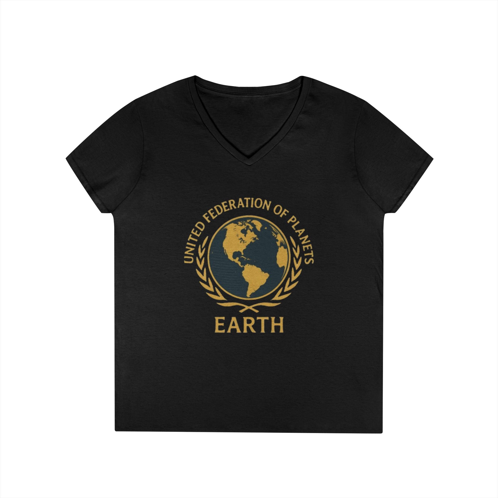 United Federation of Planets Earth Graphic V-Neck T-Shirt