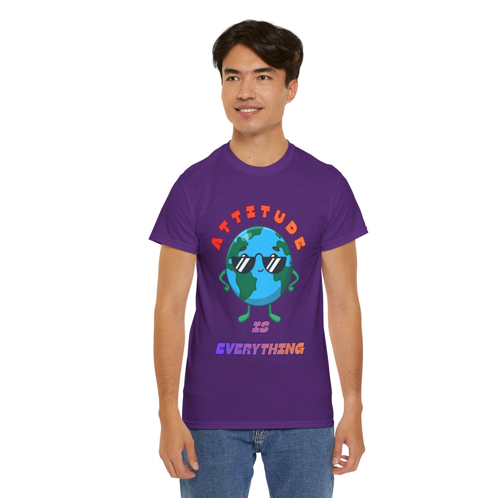 Attitude Is Everything Earth Character T-Shirt | Cute Planet Graphic Tee
