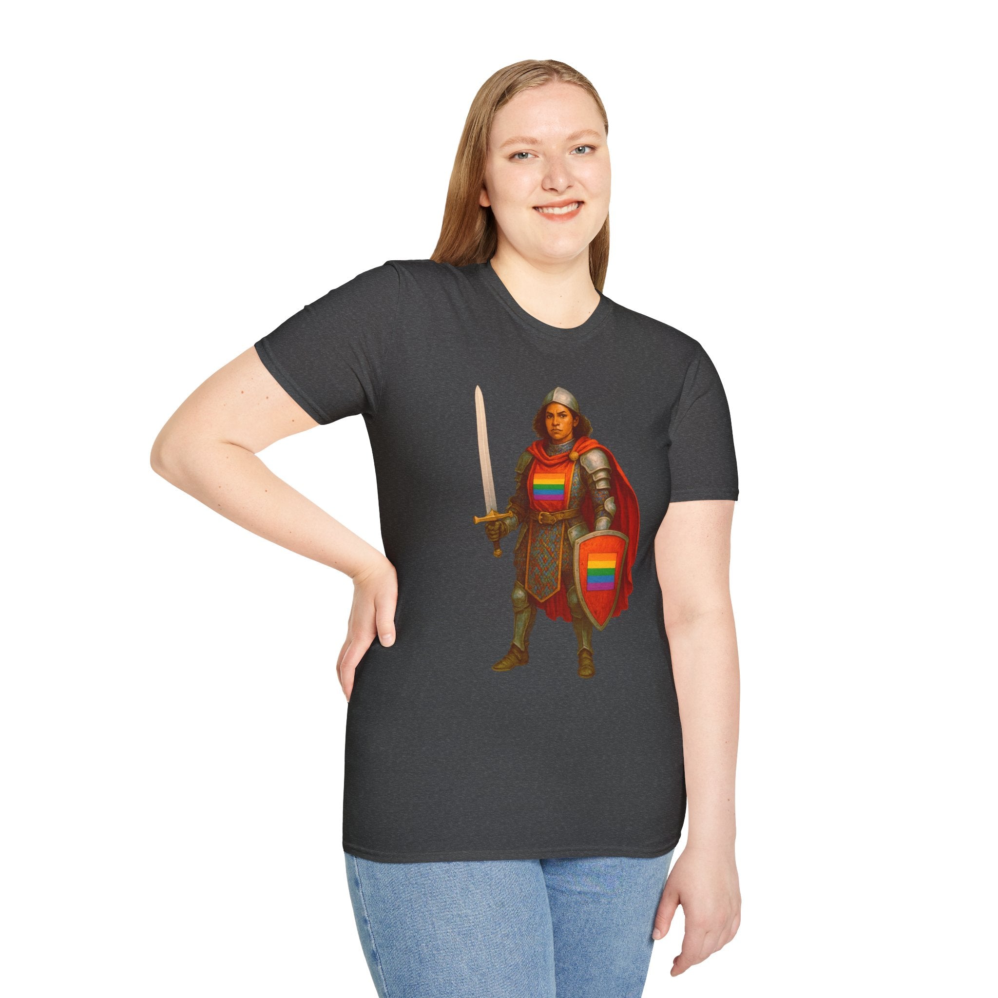 Rainbow Paladin T Shirt  Medieval Armor with Pride Shield