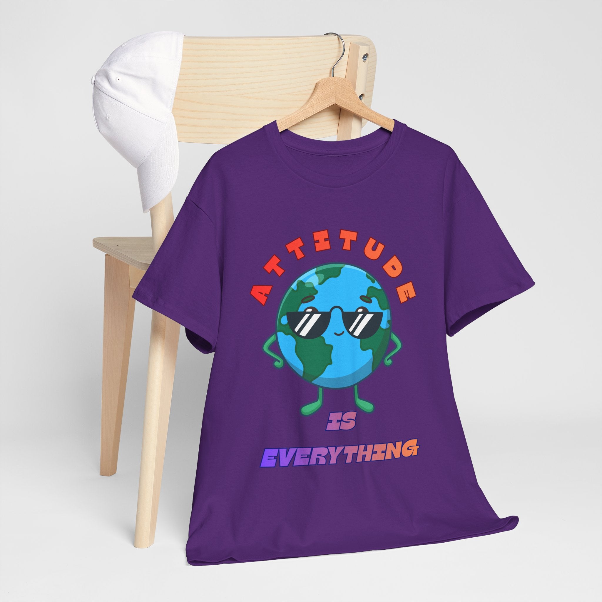 Attitude Is Everything Earth Character T-Shirt | Cute Planet Graphic Tee