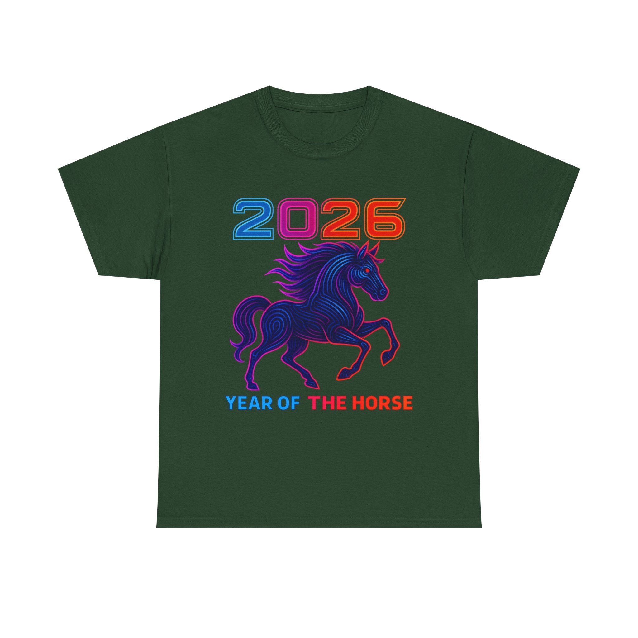 2026 Year of the Horse T-Shirt | Neon Stallion Graphic Tee