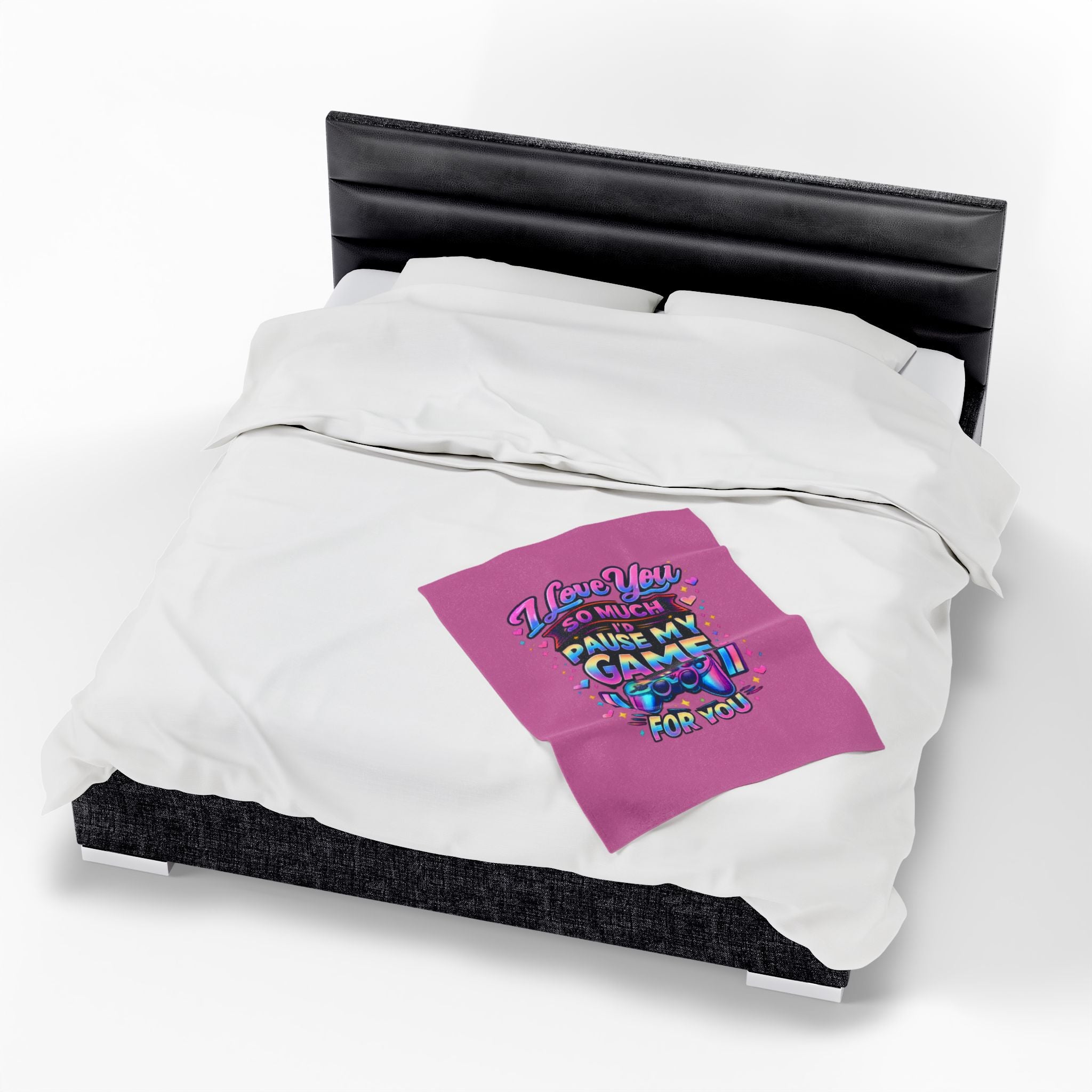 Plush Blanket I Love You So Much I'd Pause My Game Velveteen  | Gamer Love