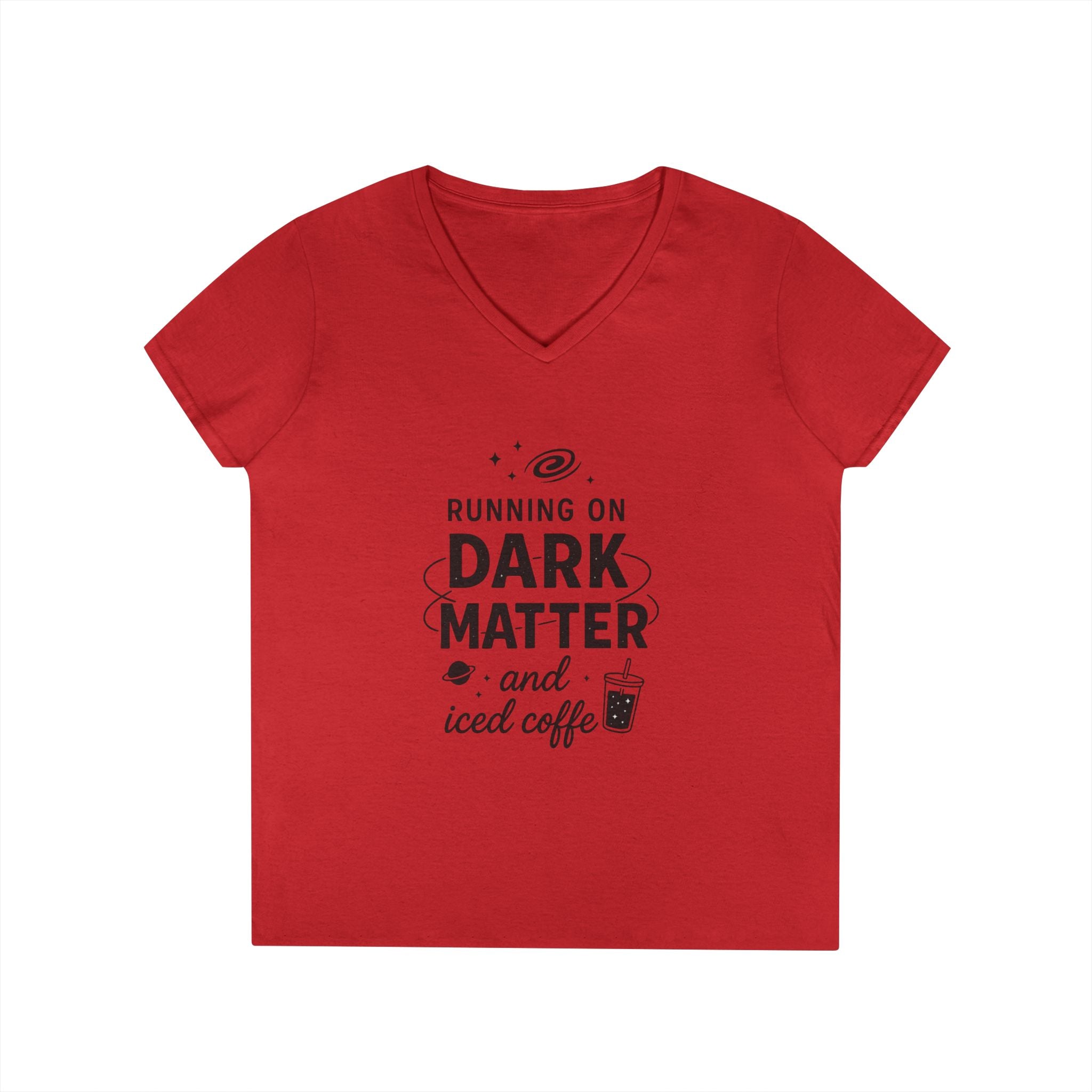 Running on Dark Matter and Iced Coffee T-Shirt | Science Coffee Tee