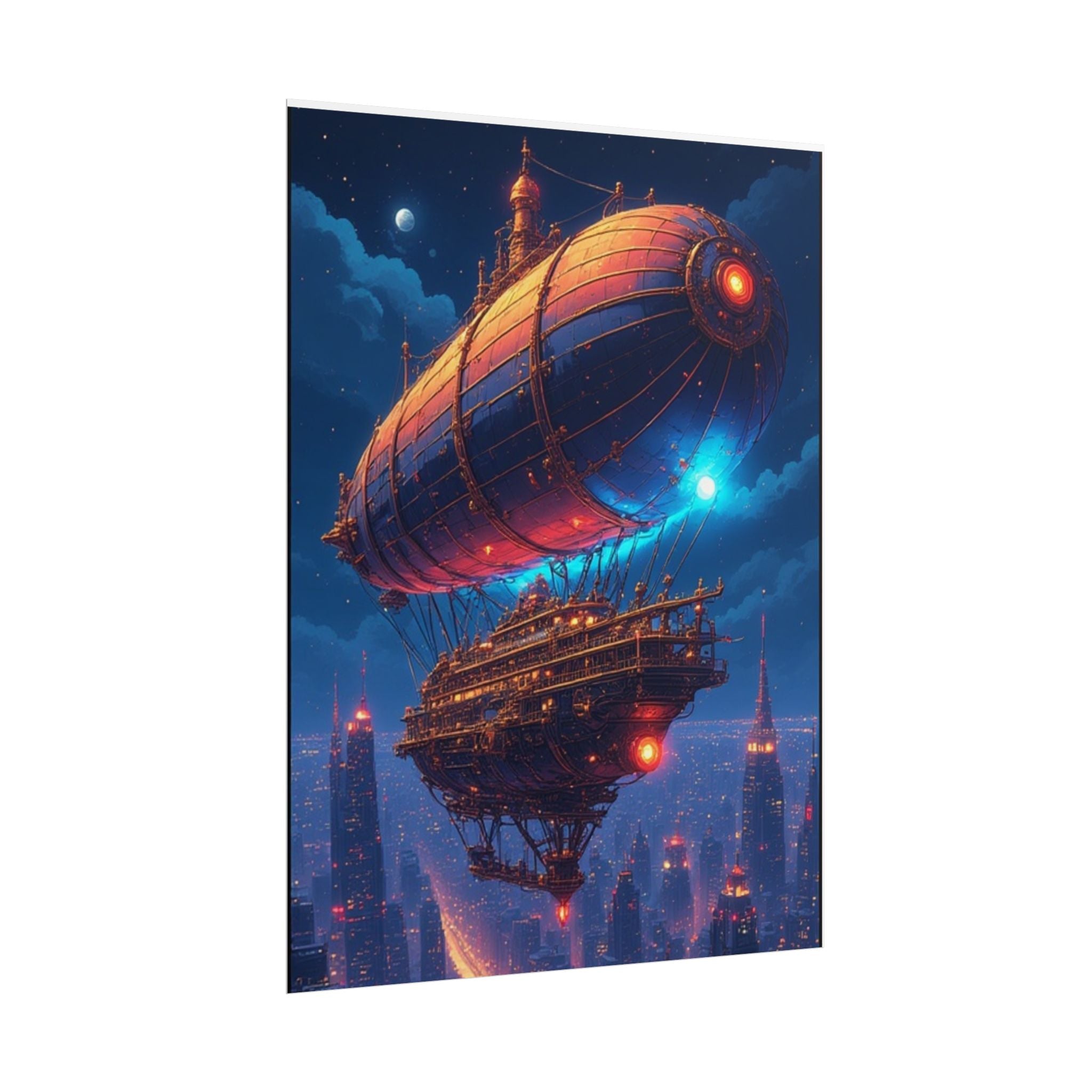 Wild Blue Yonder Steampunk Airship Art Print