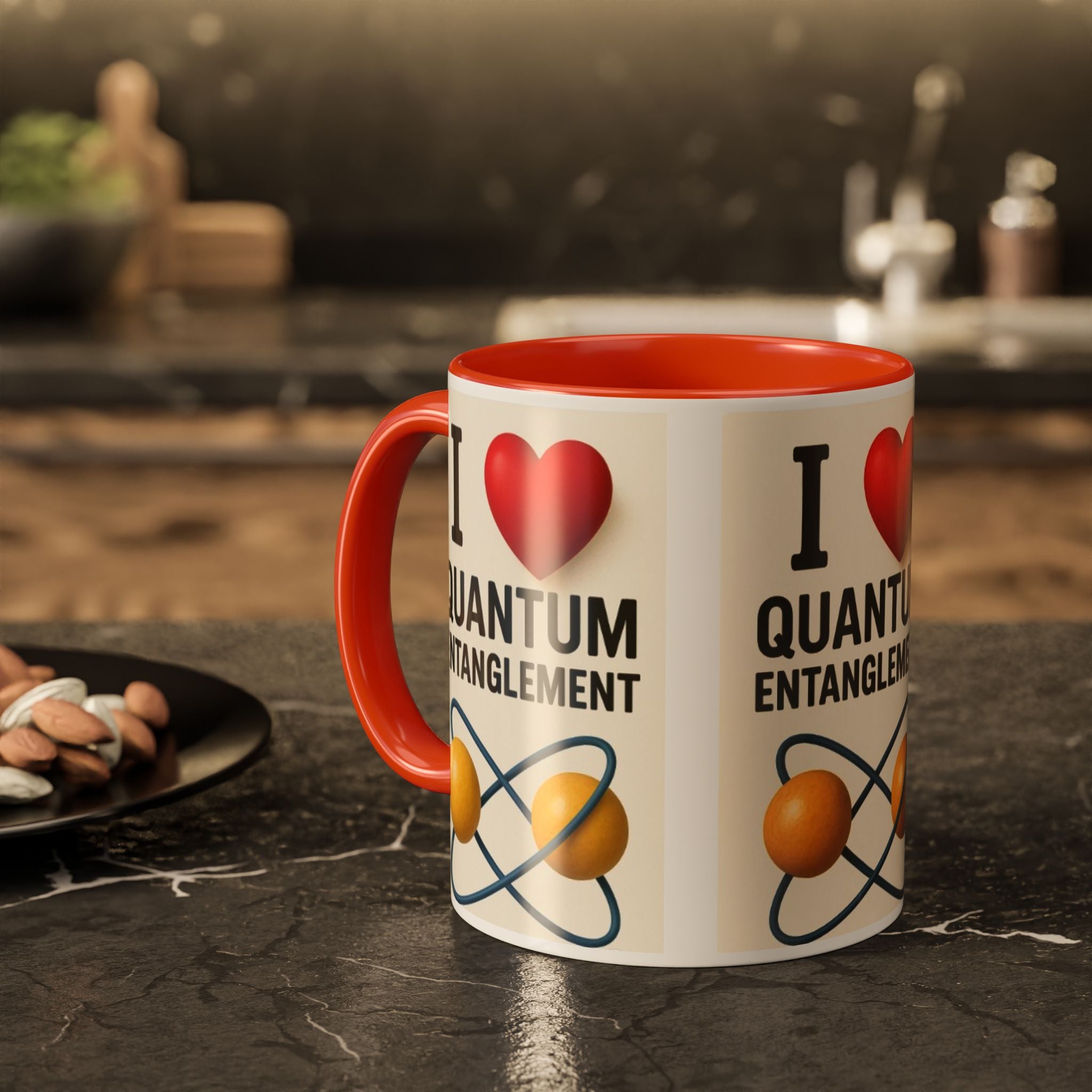 I Love Quantum Entanglement Mug – Science Nerd Coffee Mug
