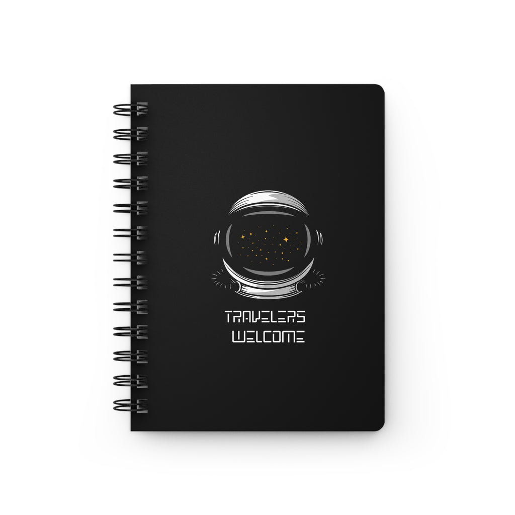 Travelers Welcome Astronaut-Themed lined Spiral Bound Journal