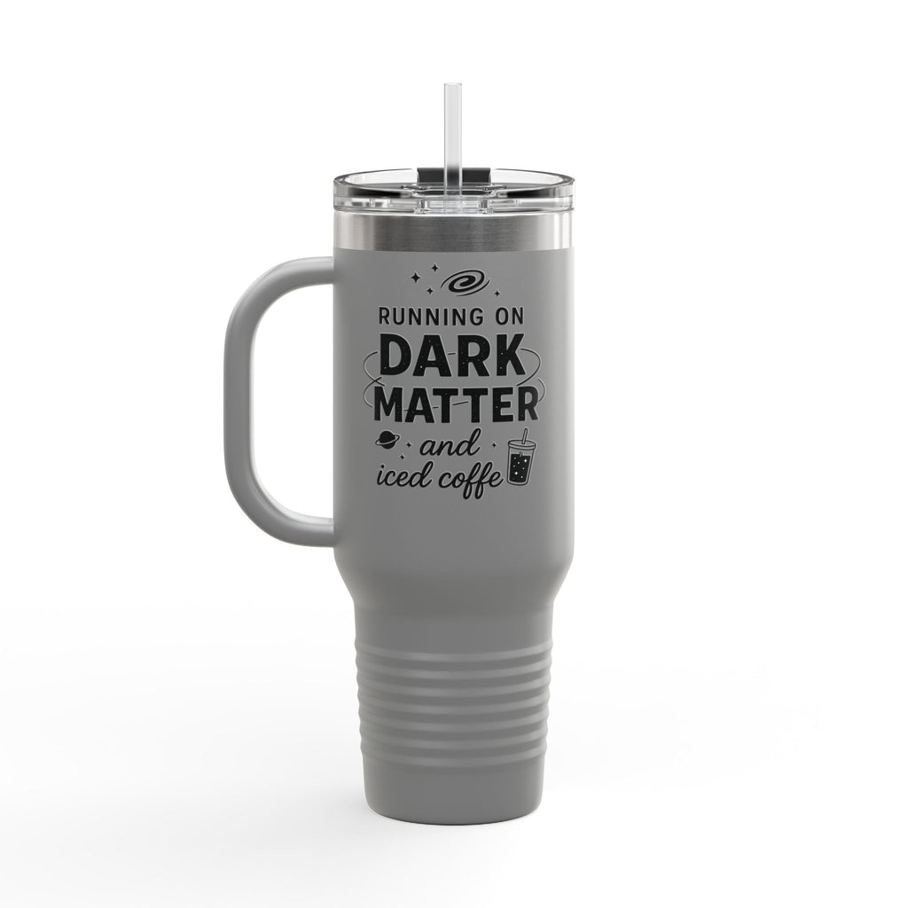 Running on Dark Matter and Iced Coffee 40oz Travel Mug perfect gift for science lovers