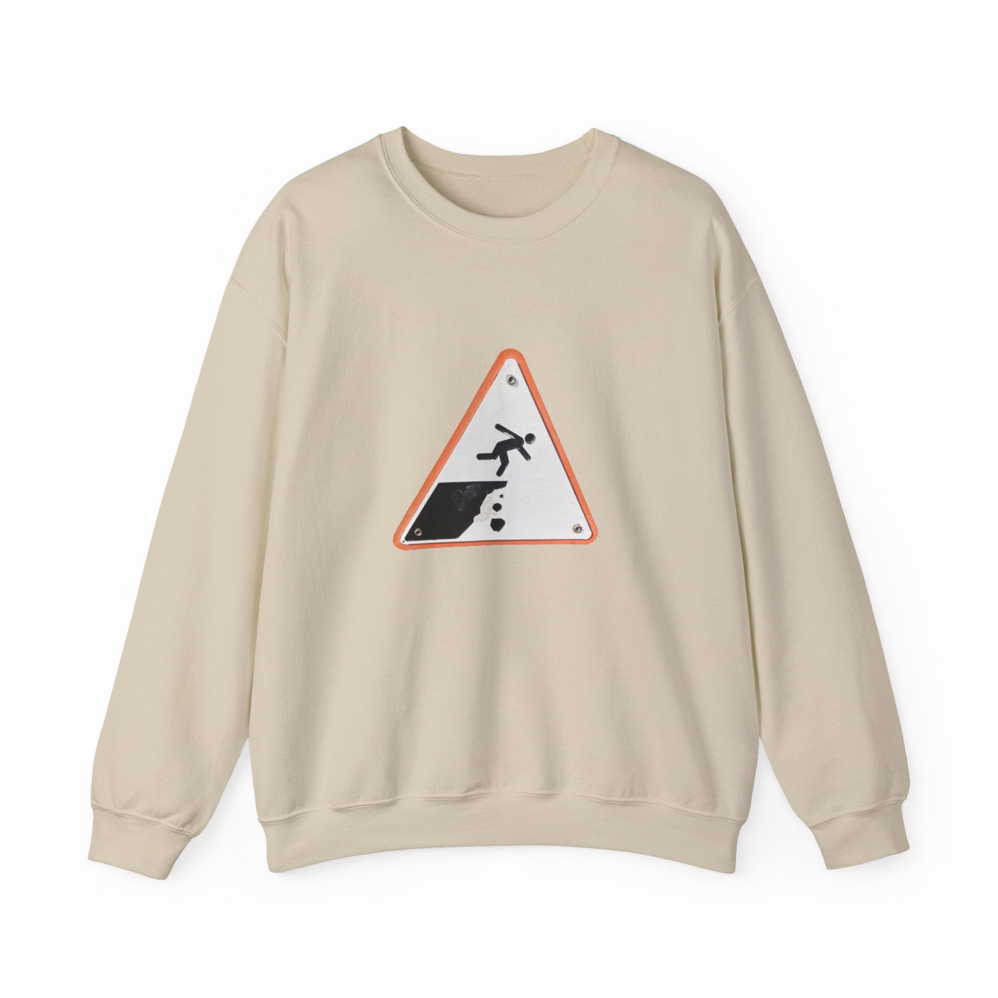 Irish Cliff Edge Warning sign funny Graphic Crewneck Sweatshirt: