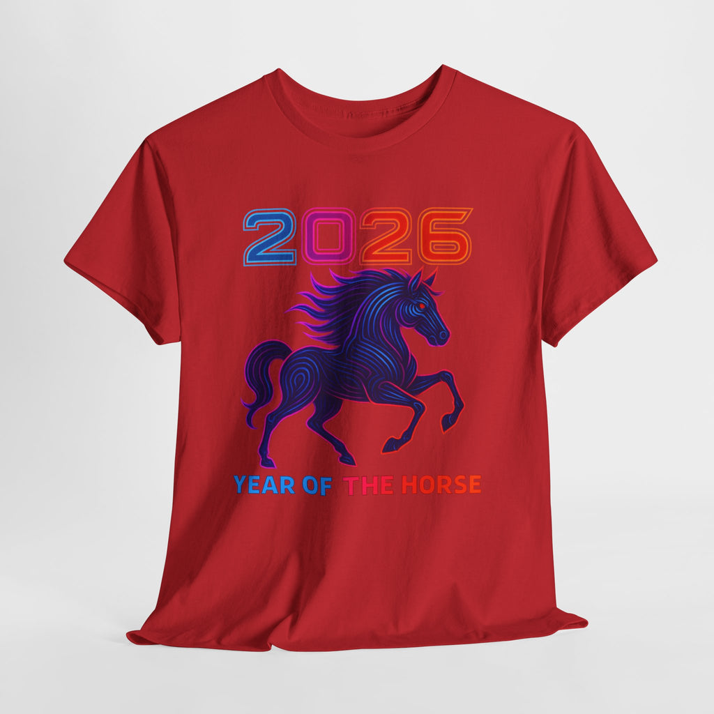 2026 Year of the Horse T-Shirt | Neon Stallion Graphic Tee