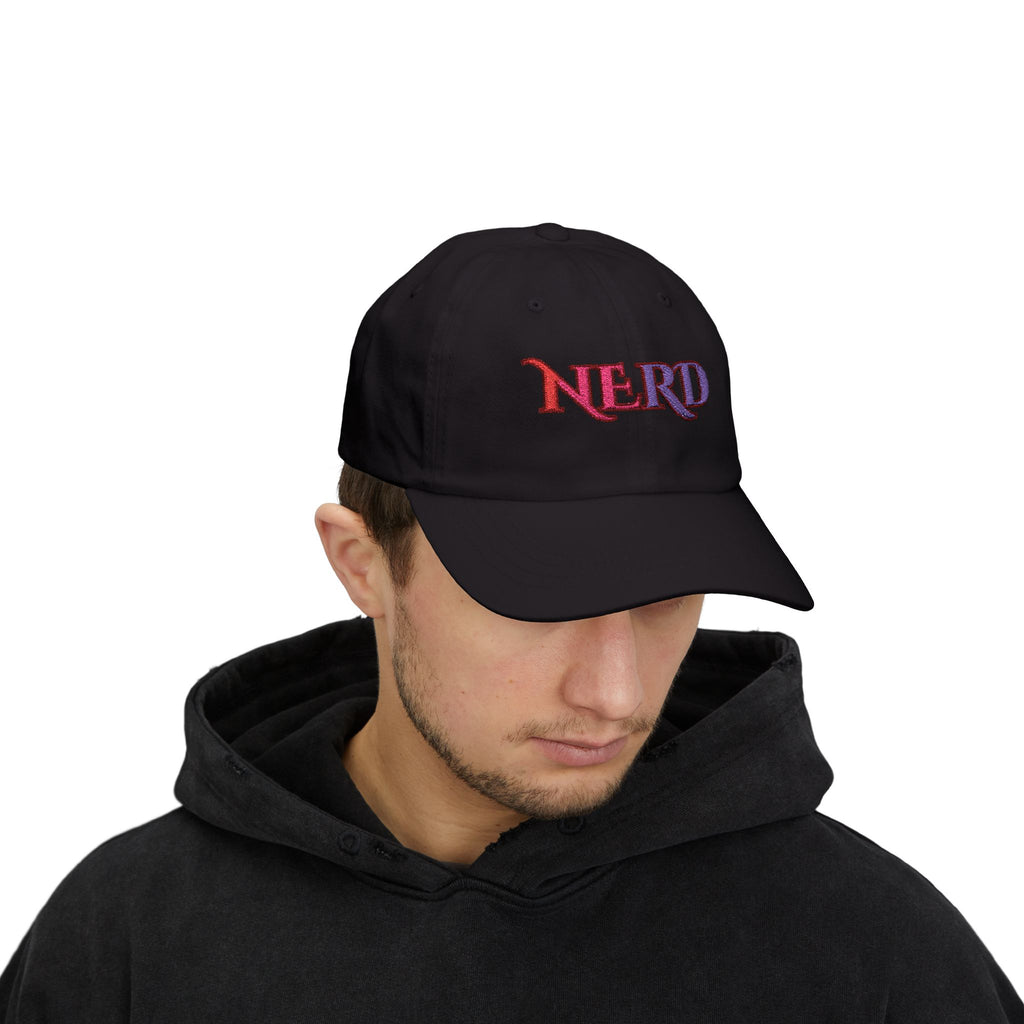 Nerd Retro Script Dad Cap | Embroidered Baseball Hat cool nerd gift