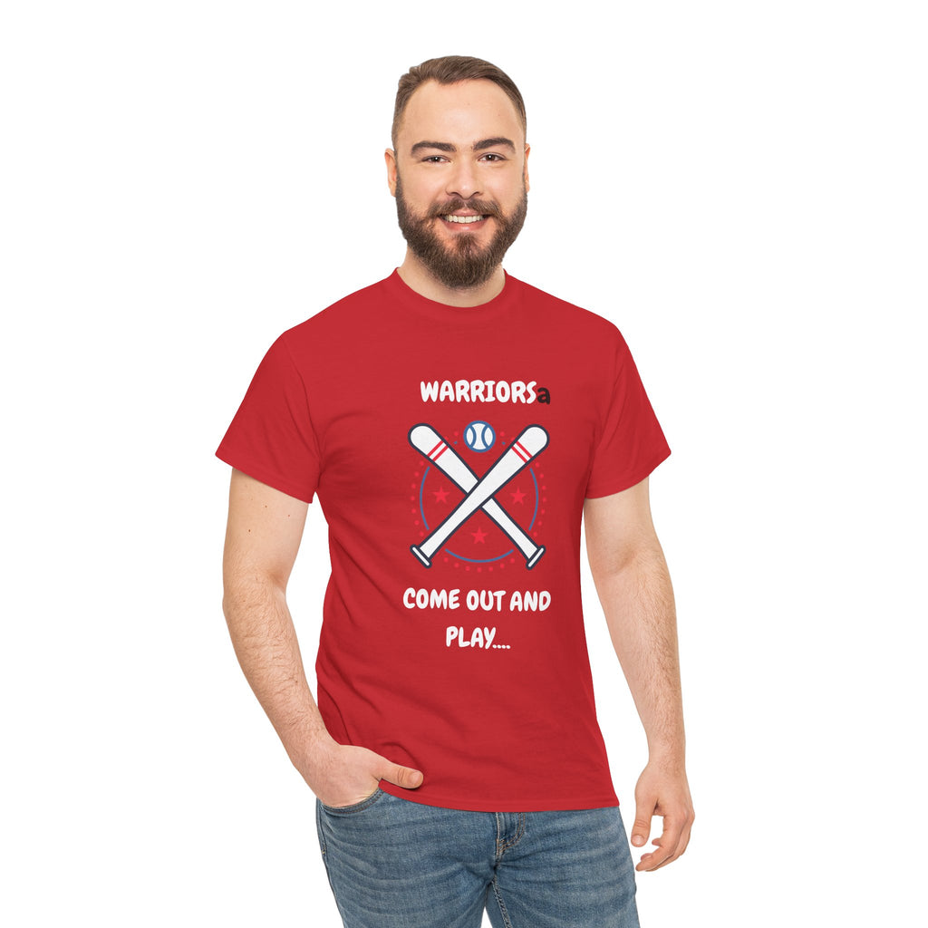 Warriors crossed baseball bats Come Out And Play T-Shirt | Baseball Team Tee