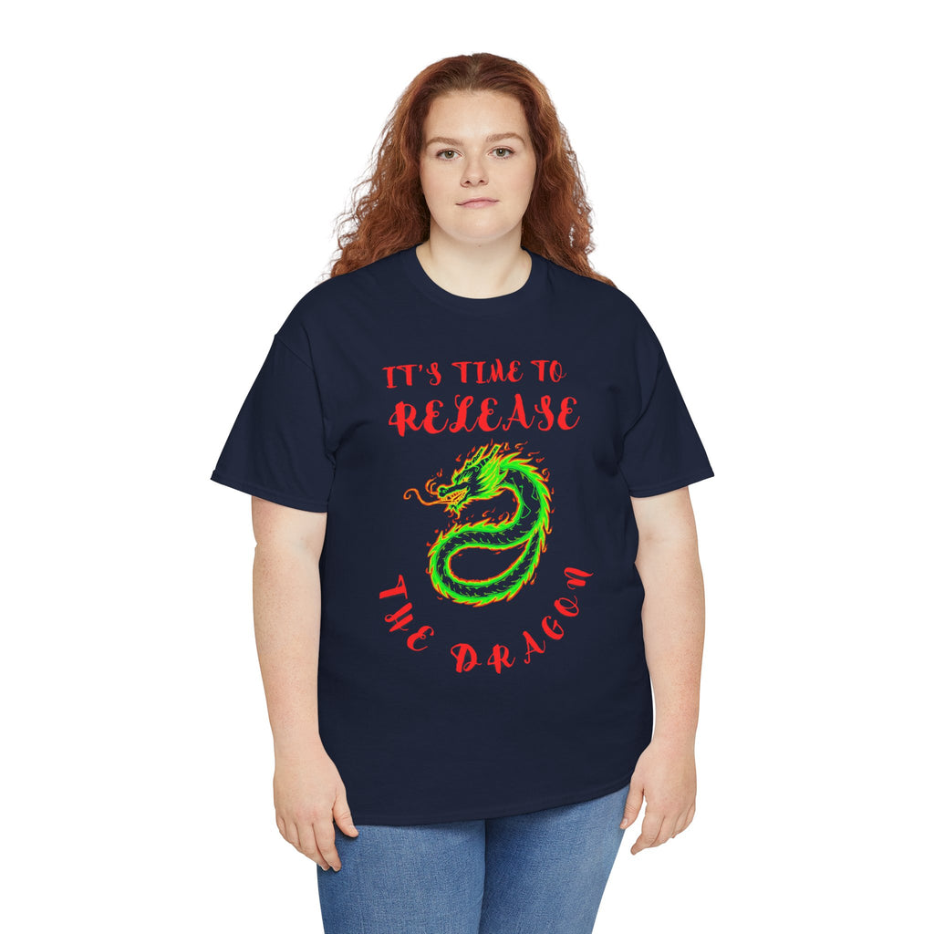 Release the Dragon T-Shirt | Green Dragon Illustration, Retro Script