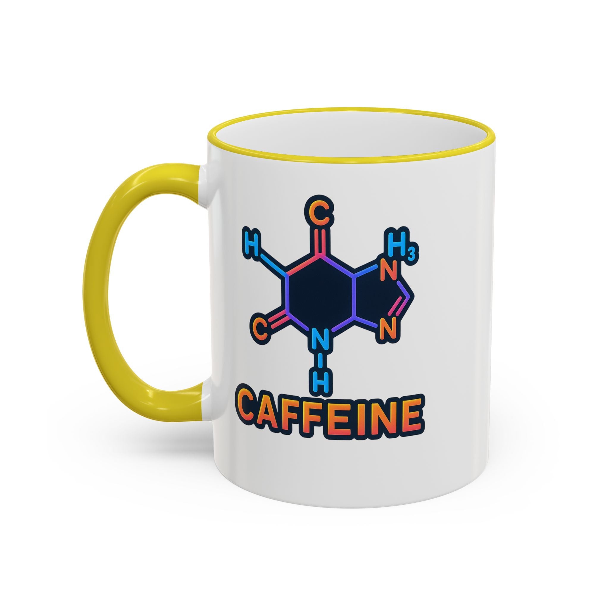 Caffeine Mug | Accent Rim & Handle 11oz 15oz