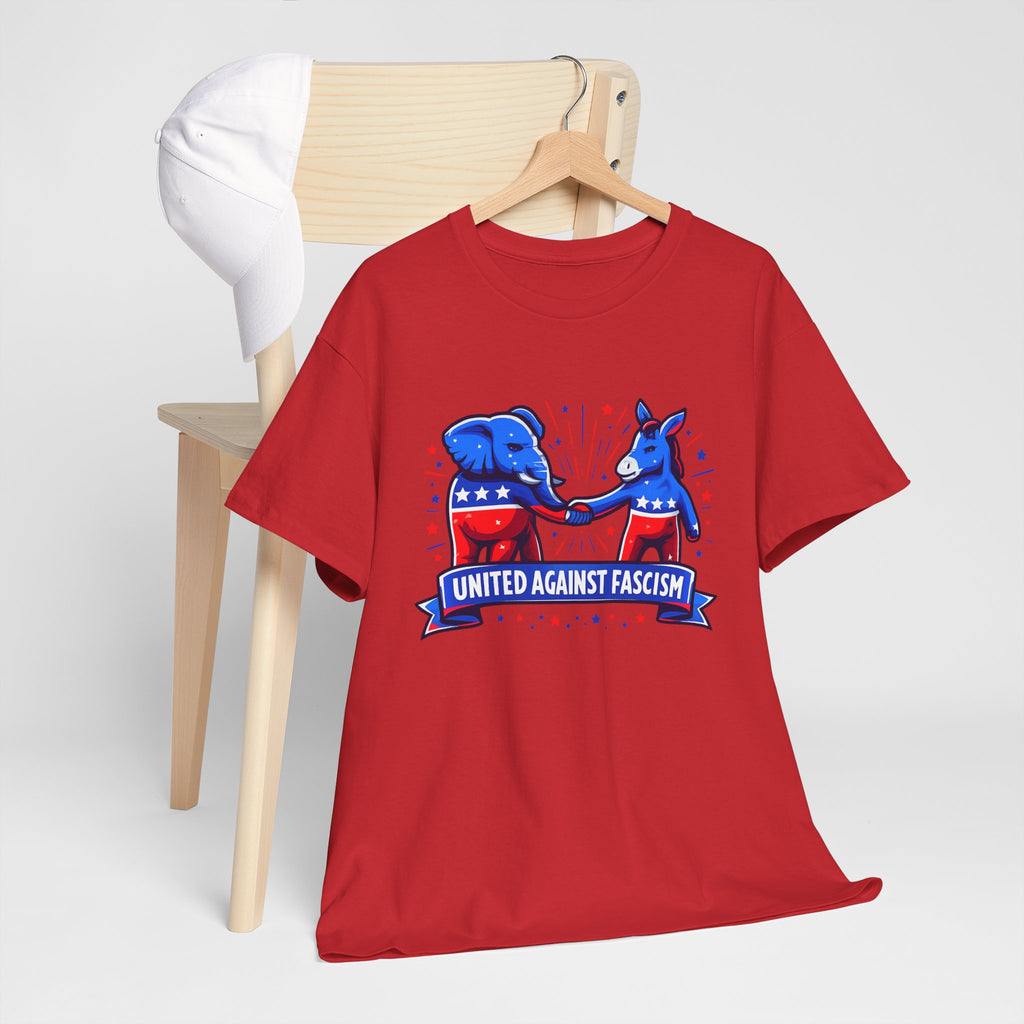 United Against Fascism Democratic Donkey and Republican Elephant T-Shirt