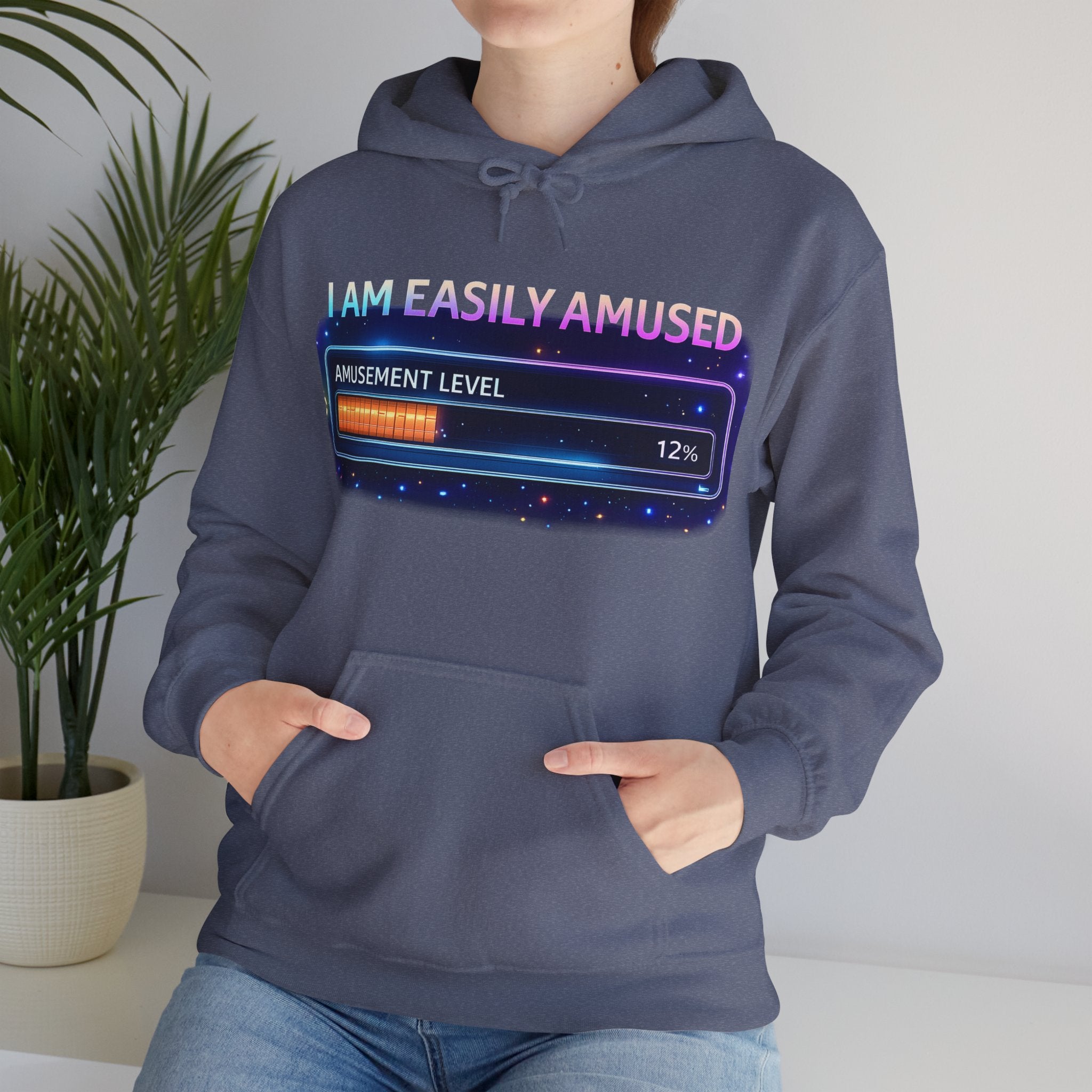 I Am Easily Amused Level Meter Hoodie | Funny Gamer Sweatshirt