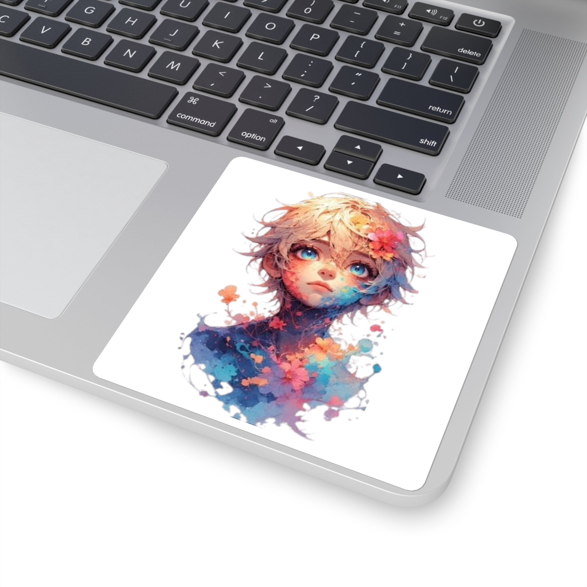 Fantasy Child Whimsical Art Sticker, Gift for Art Lovers, Floral Fantasy