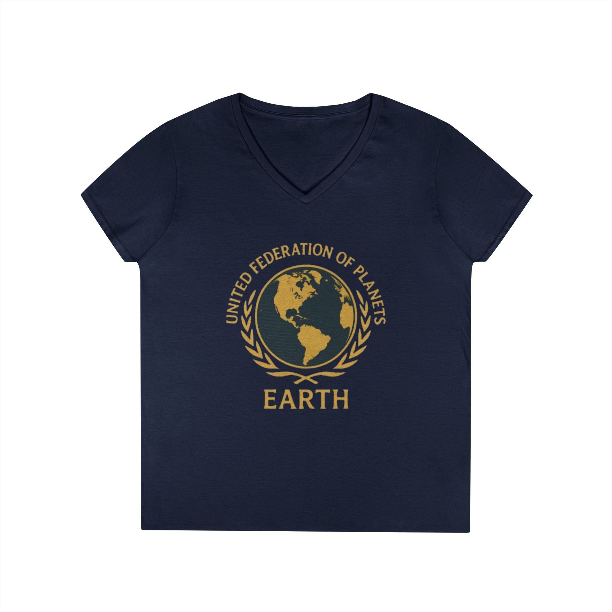 United Federation of Planets Earth Graphic V-Neck T-Shirt